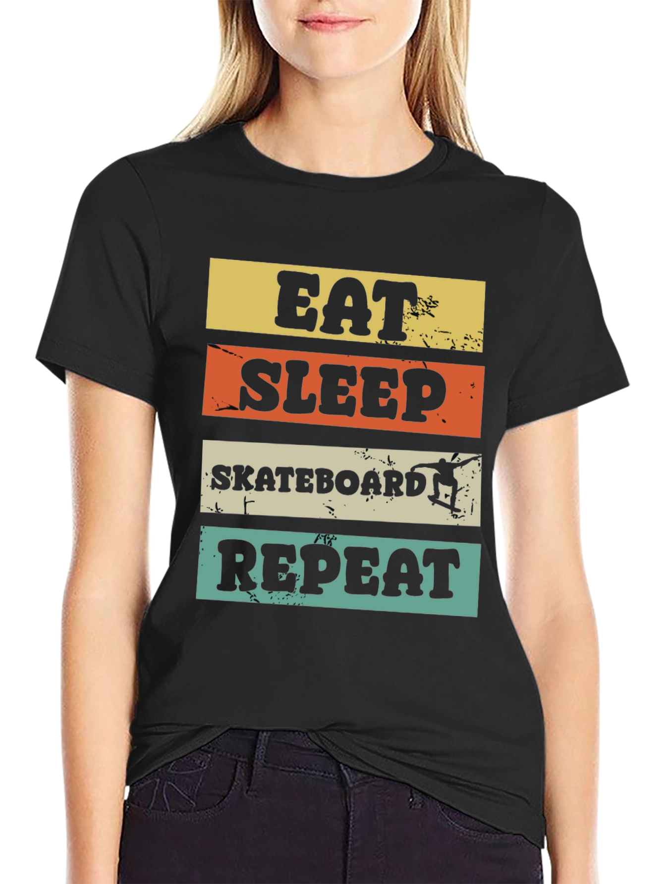 Eat Sleep Skateboard Repeat Graphic Tee