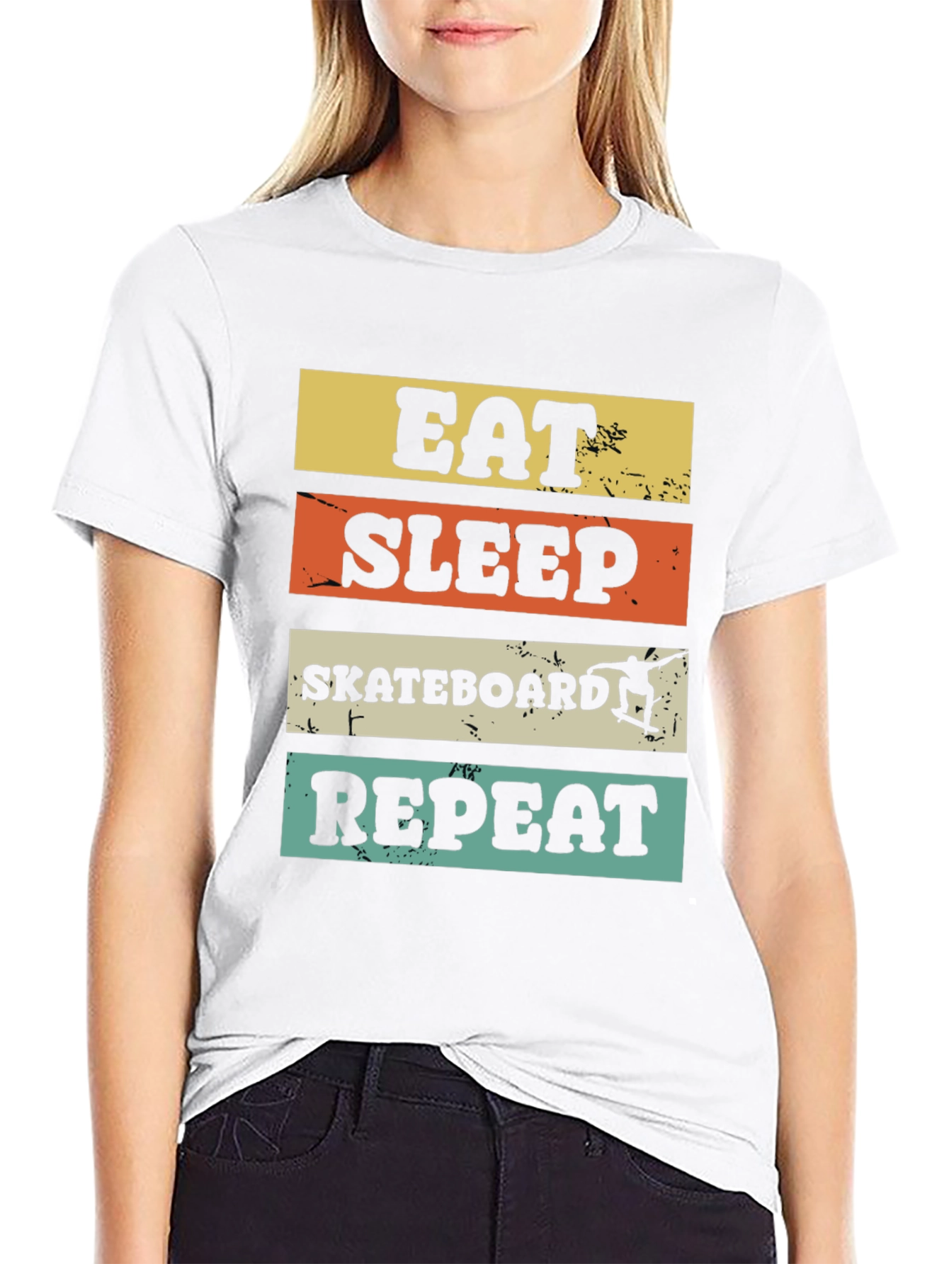 Eat Sleep Skateboard Repeat Graphic Tee