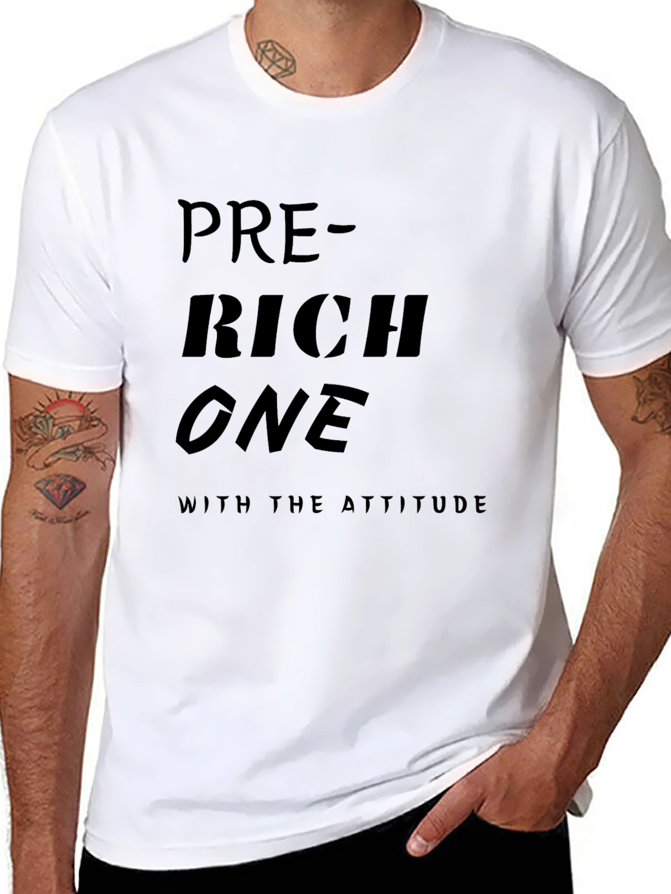 Pre-Rich One Attitude Tee - Premium Black T-Shirt