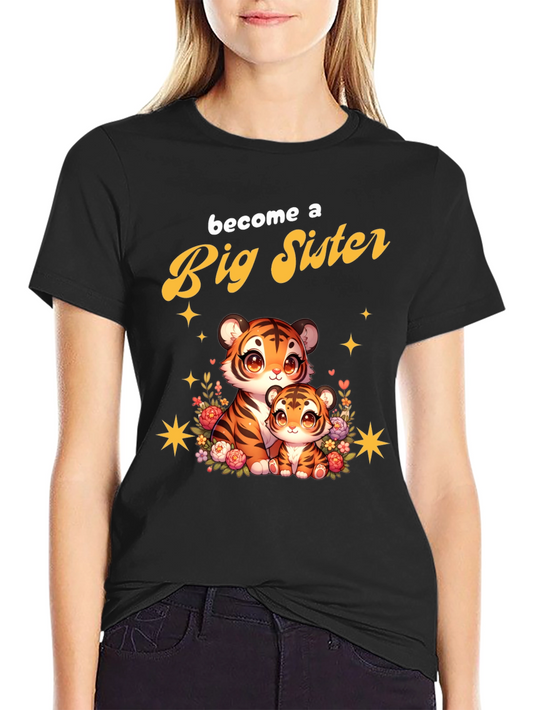 Big Sister Tiger Cub T-Shirt Cute Animal Tee