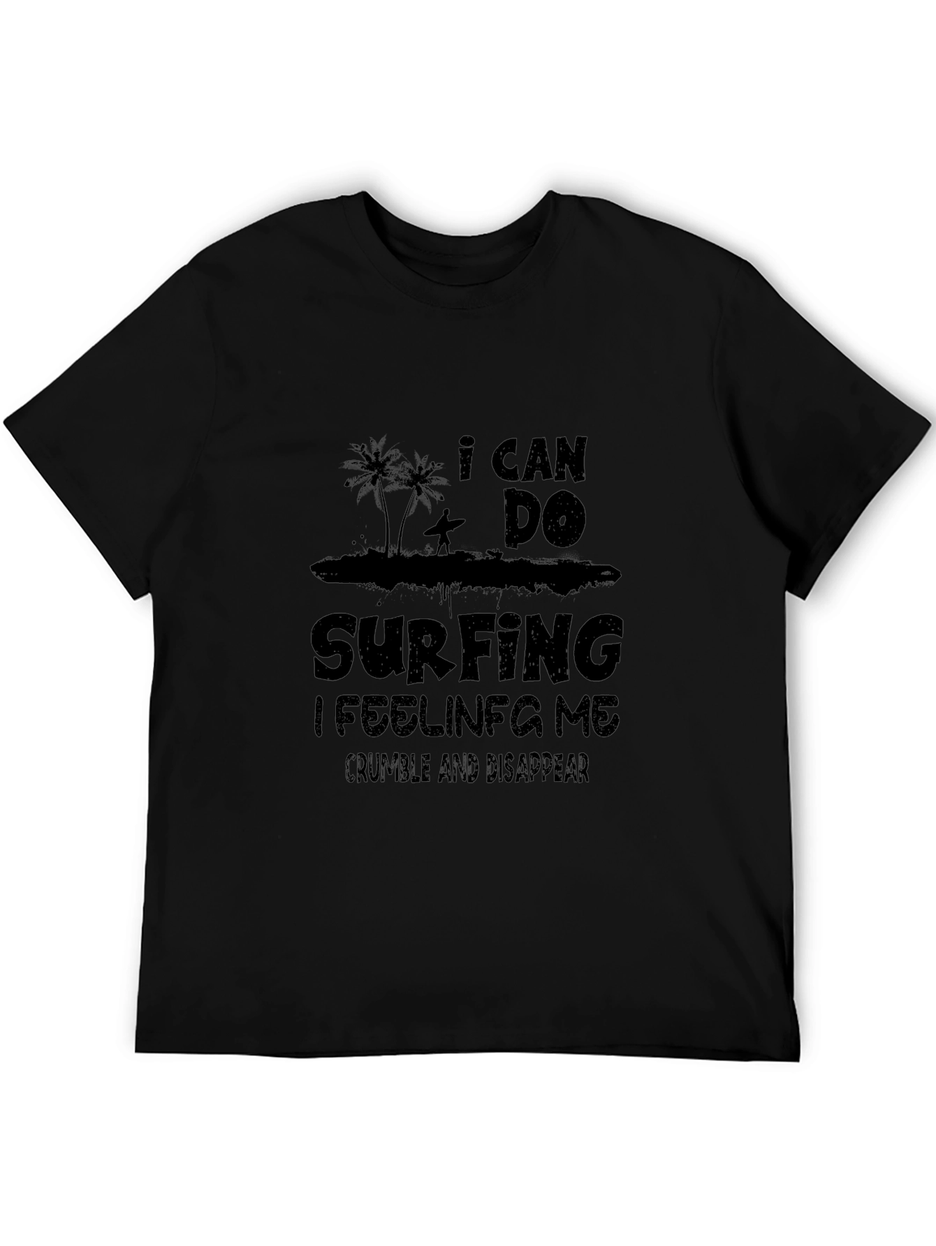 I Can Do Surfing Black Graphic Tee