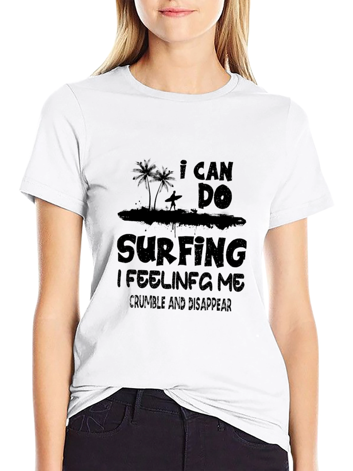 I Can Do Surfing Black Graphic Tee