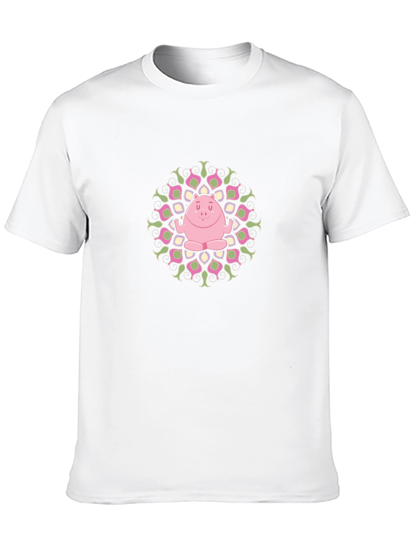 Yoga Pig Mandala Black Tee