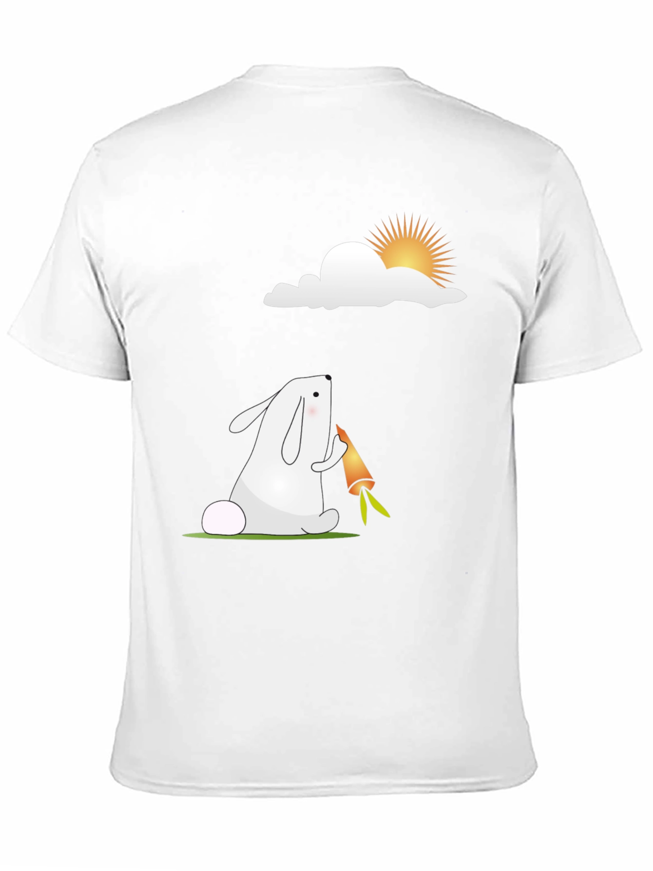 Cartoon Rabbit Black T-Shirt