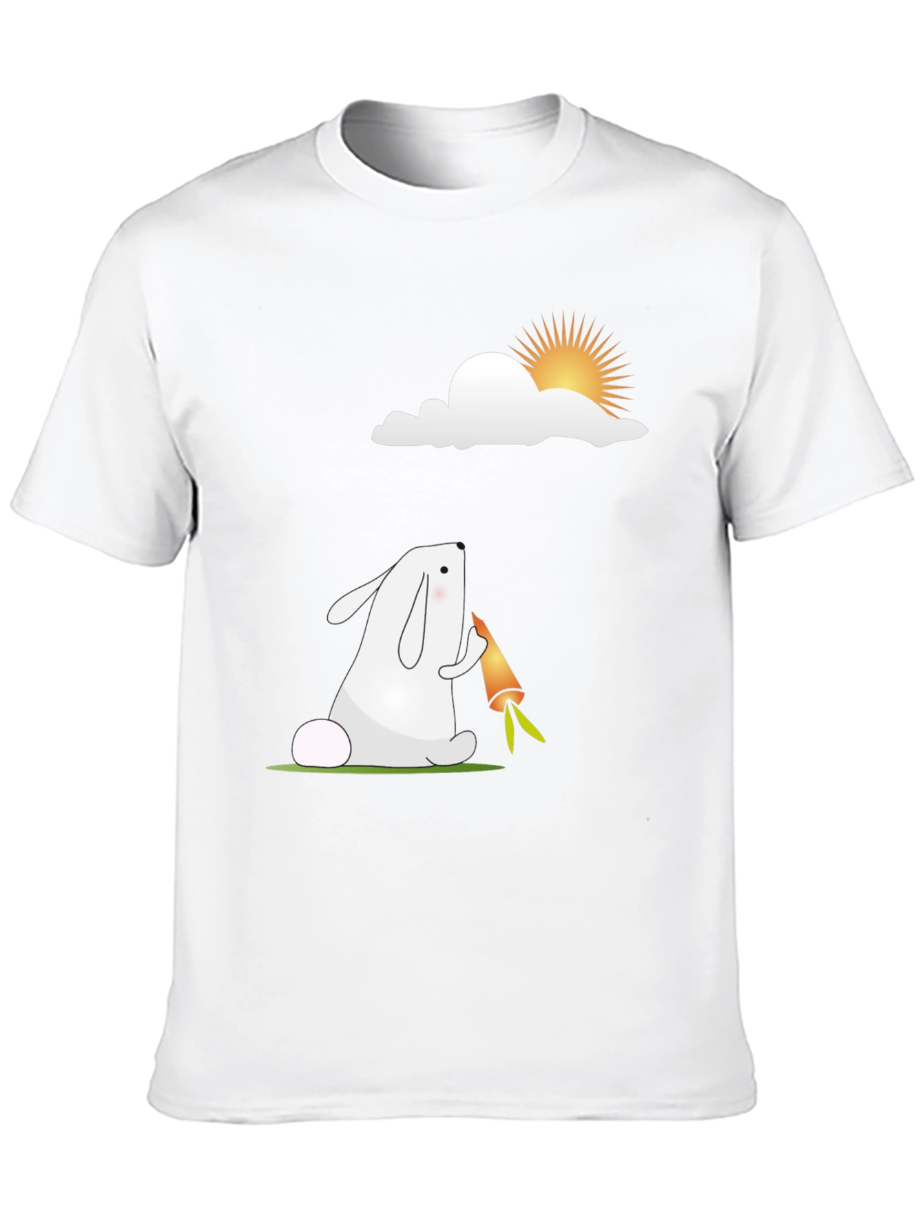 Cartoon Rabbit Black T-Shirt