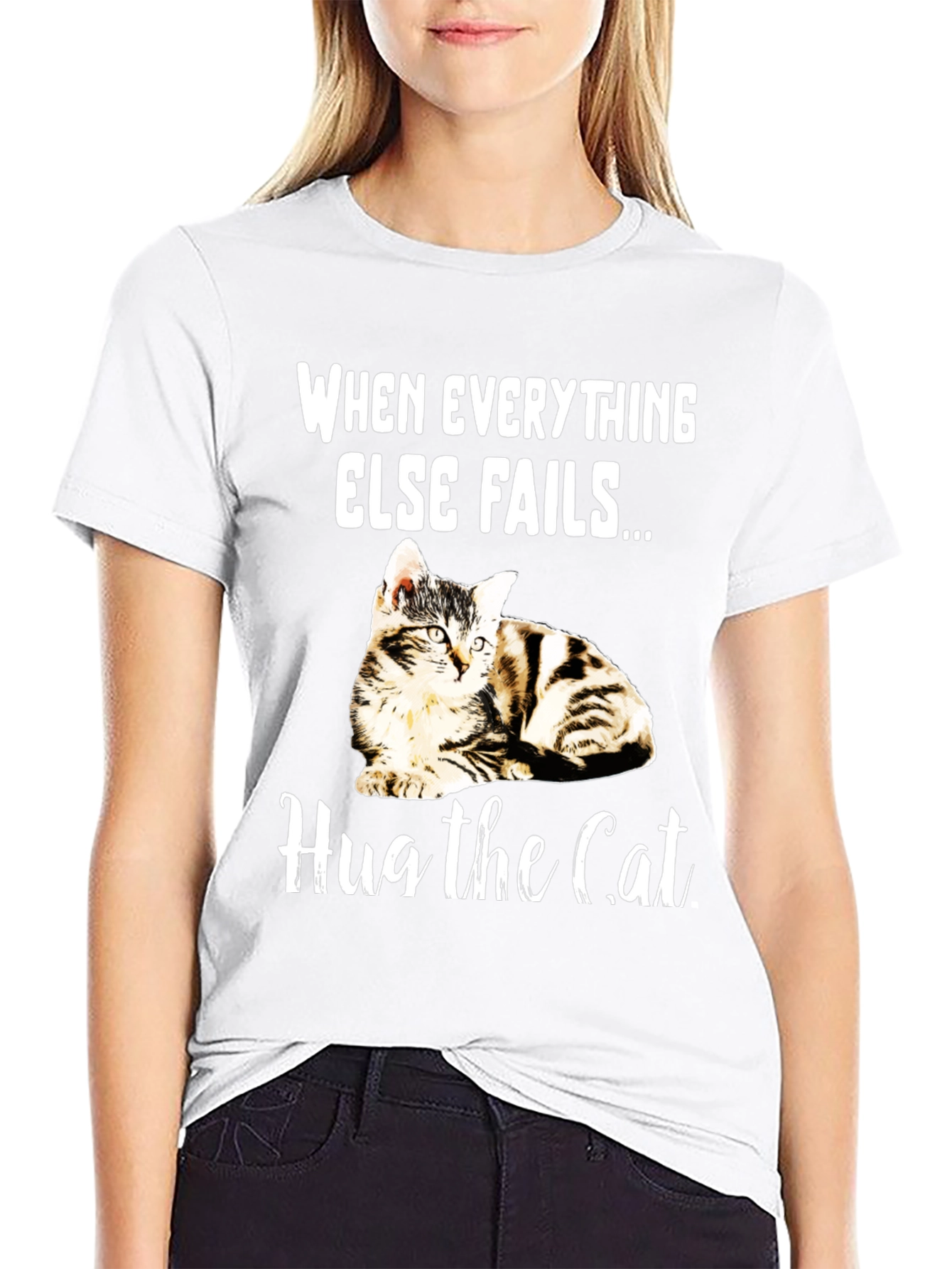 Hug the Cat T-Shirt - Novelty Graphic Tee