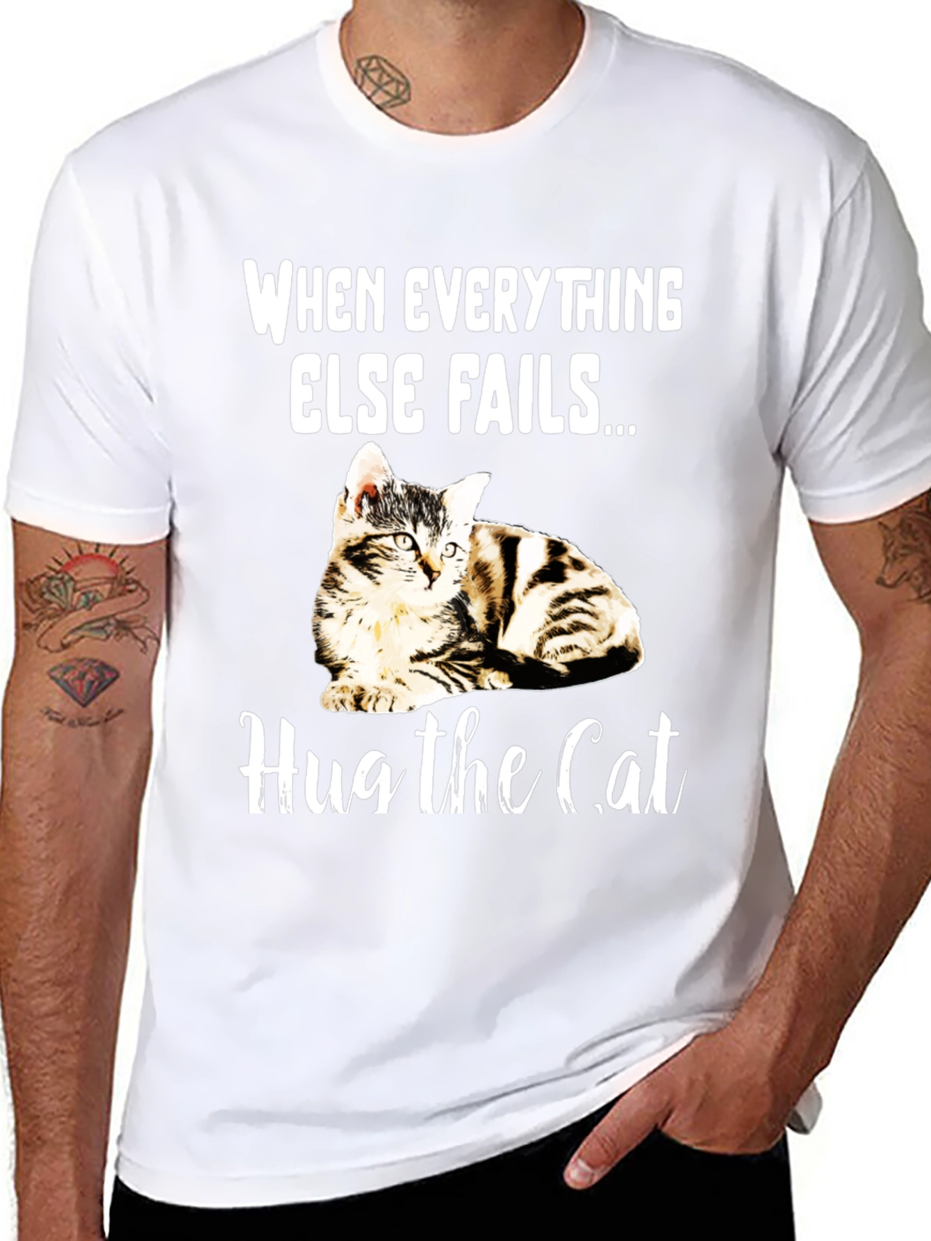Hug the Cat T-Shirt - Novelty Graphic Tee