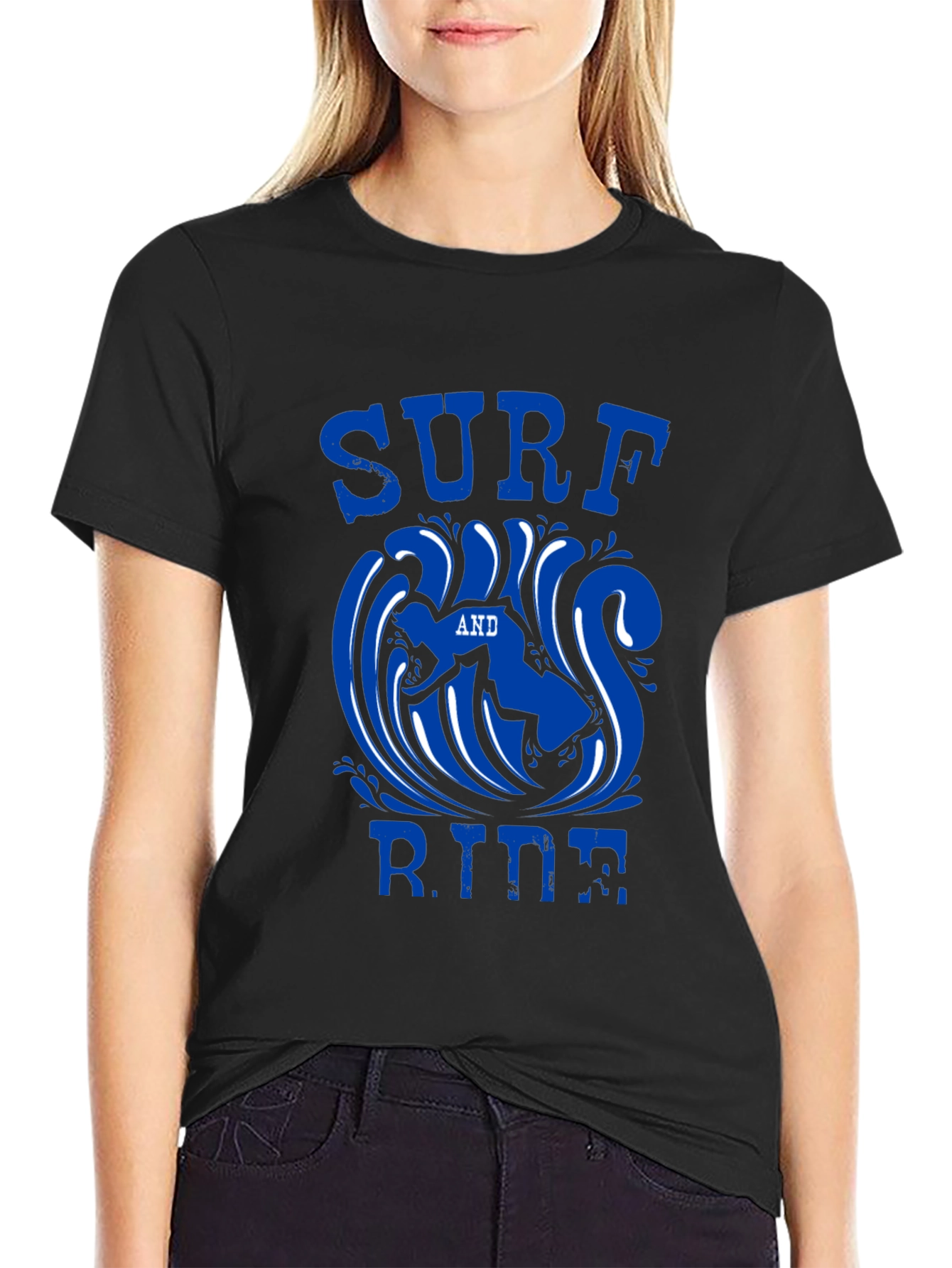 Surf and Ride Black T-Shirt