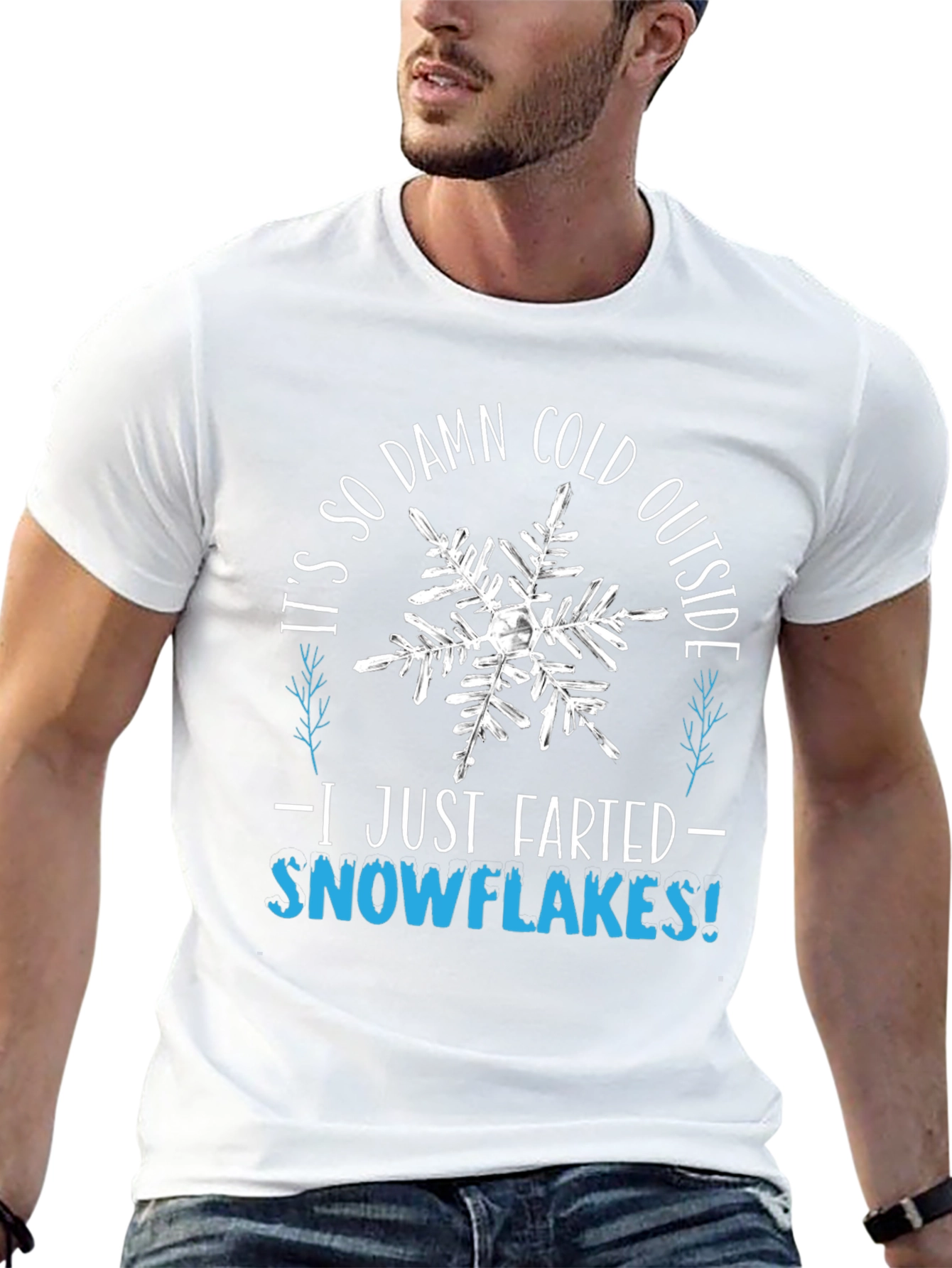 Funny Winter Farting Snowflakes Graphic Tee