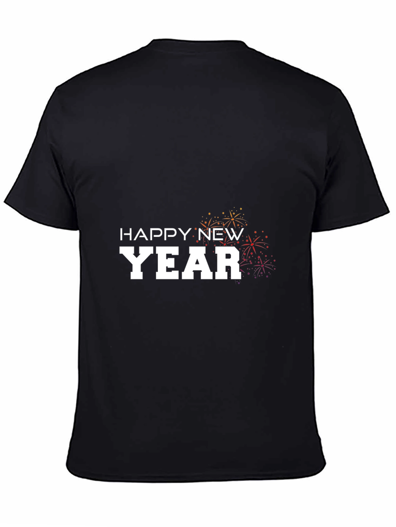 Happy New Year Festive Graphic Tee - Black