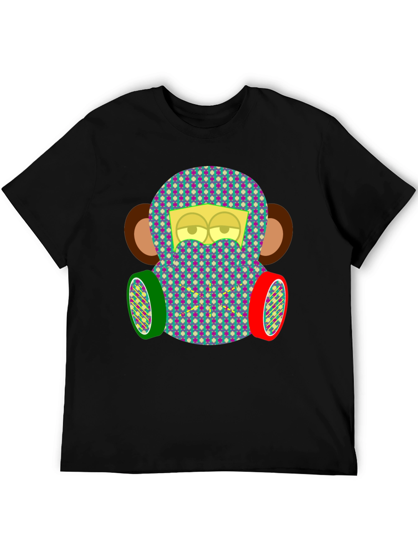 Monkey Face Tee: Quirky Patterned Graphic T-Shirt