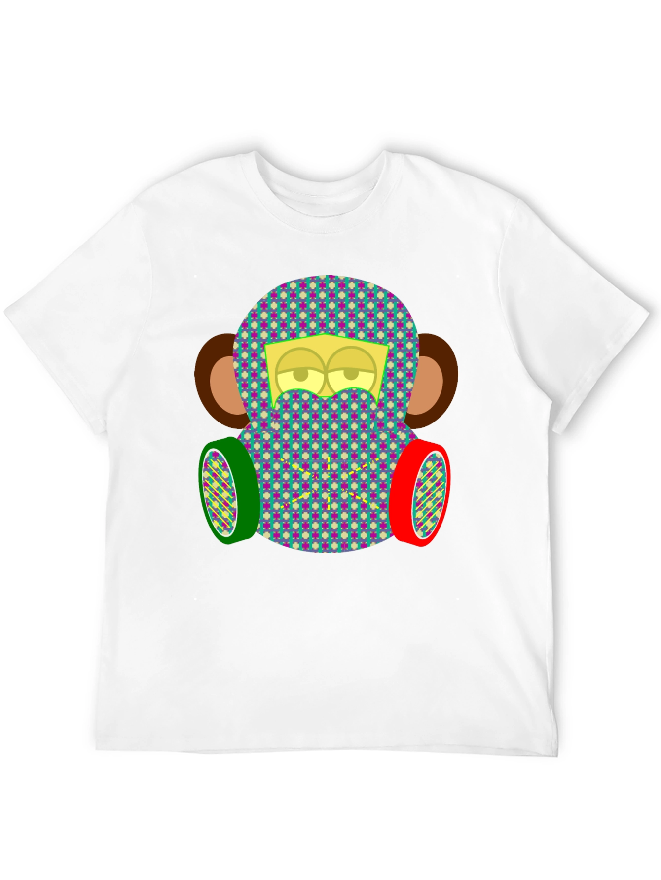 Monkey Face Tee: Quirky Patterned Graphic T-Shirt