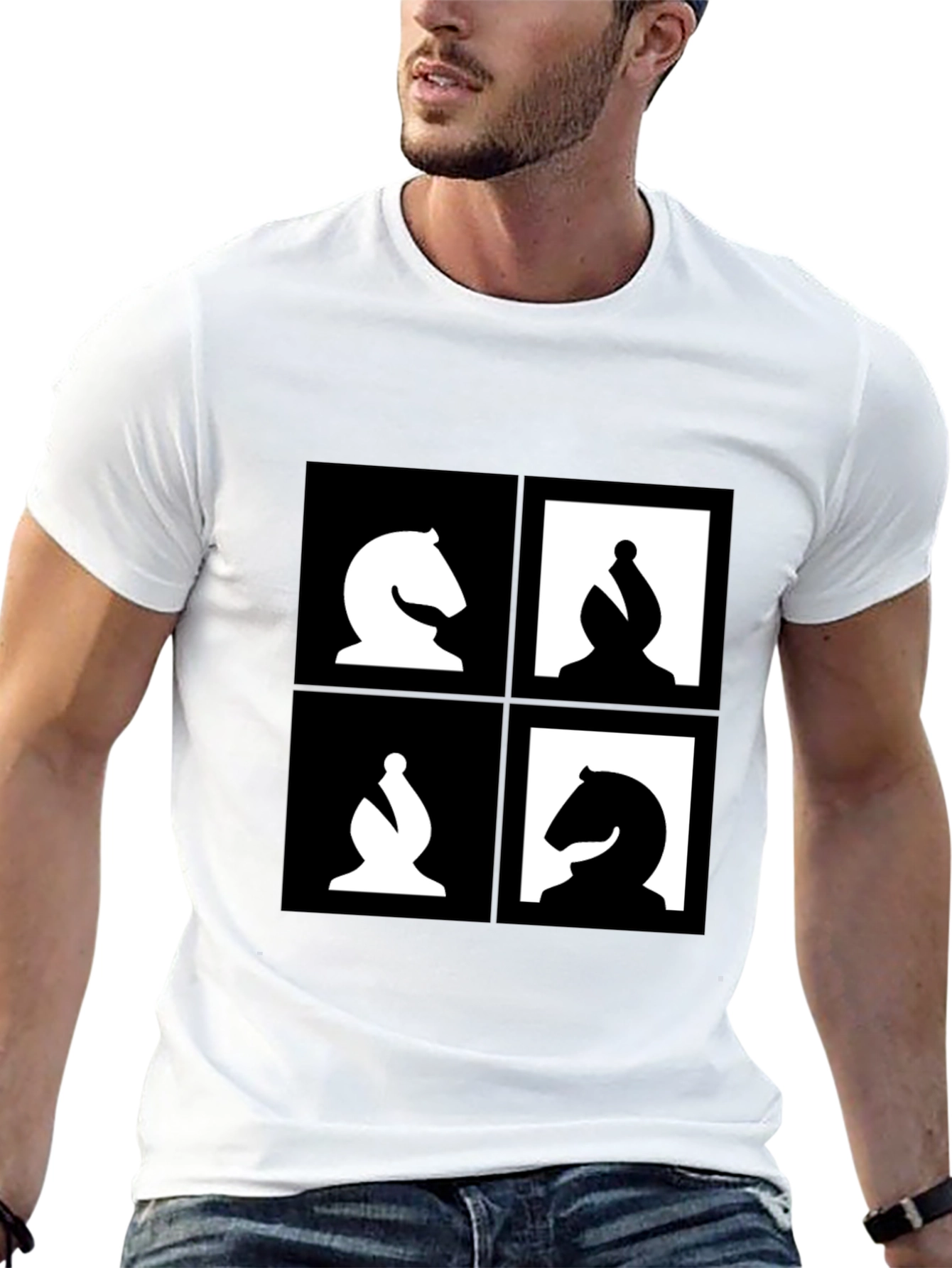 Chess Piece Graphic Tee - Black