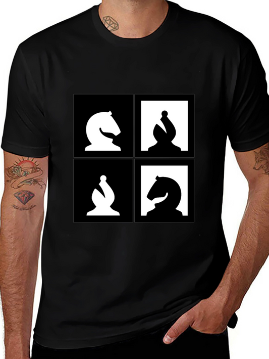 Chess Piece Graphic Tee - Black