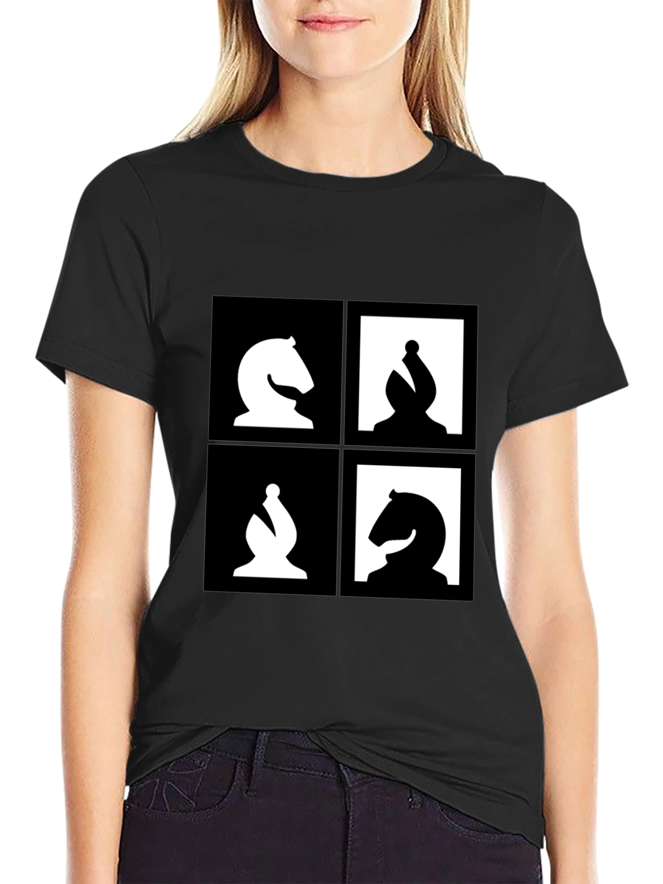 Chess Piece Graphic Tee - Black