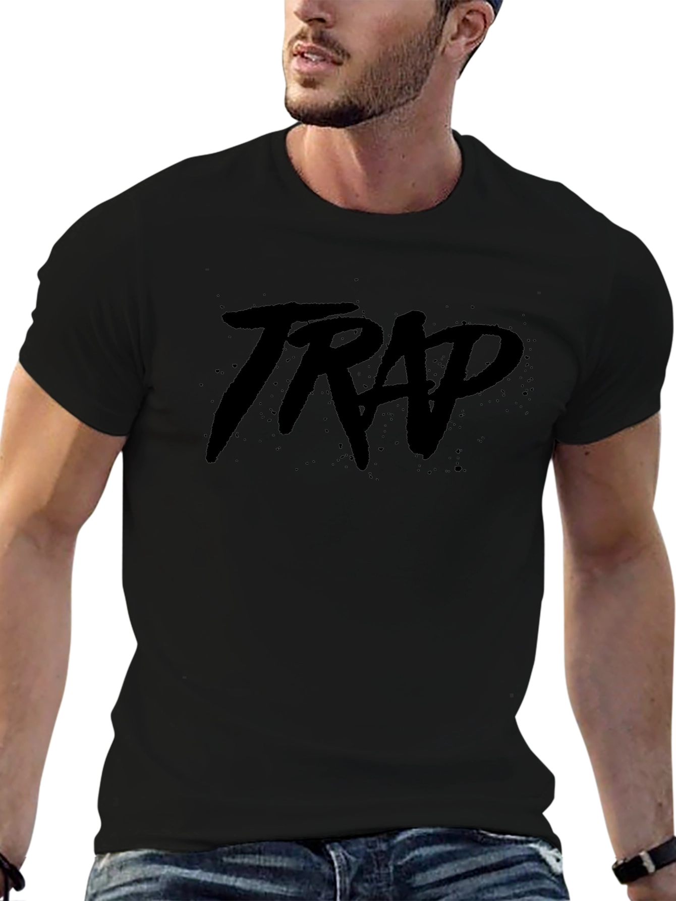 TRAP Graphic Print Black T-Shirt
