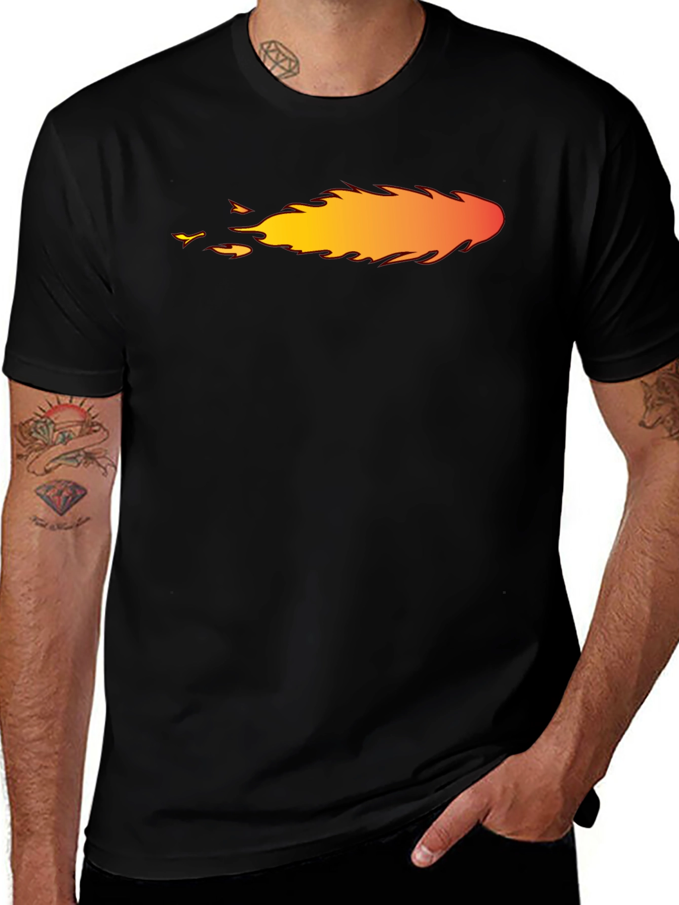 Fiery Comet Graphic T-Shirt - Bold Black Tee