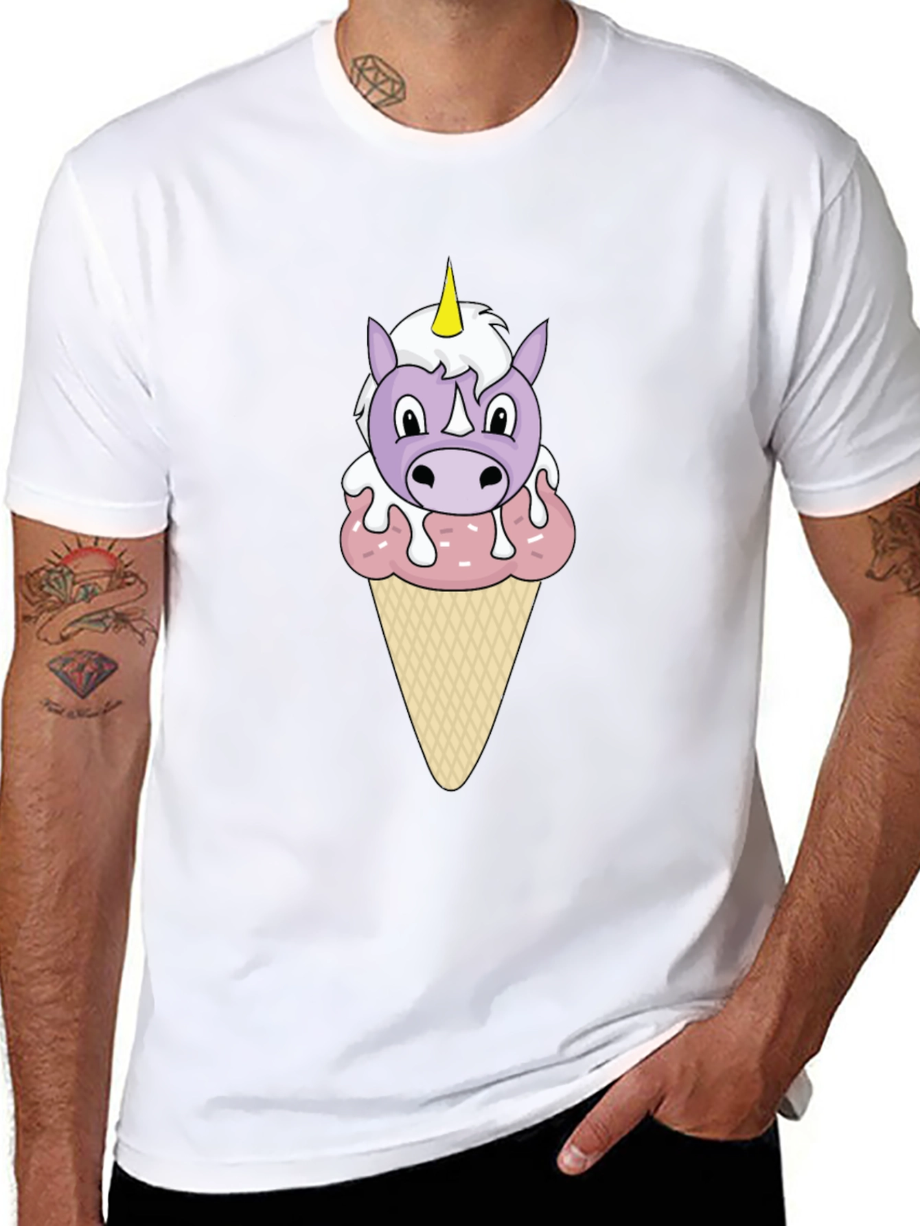 Unicorn Ice Cream Graphic T-Shirt