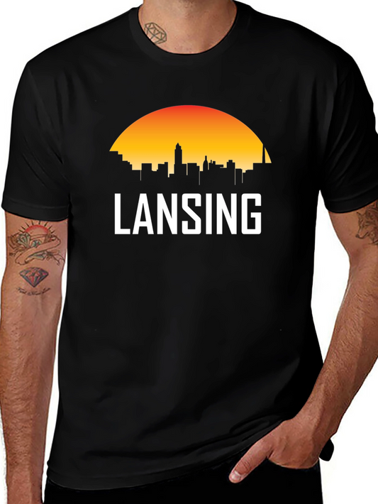 Lansing Skyline Graphic Tee - Michigan City Pride
