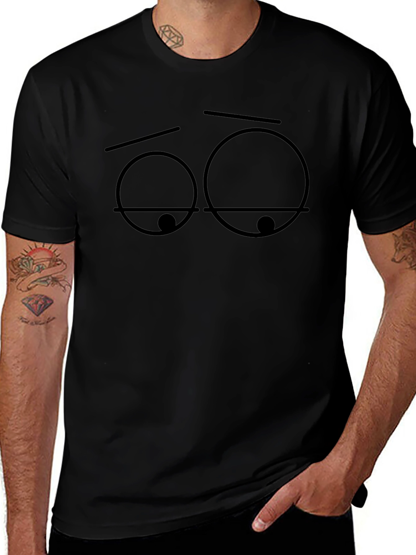 Expressionless Graphic Tee - Relaxed Fit Black T-Shirt