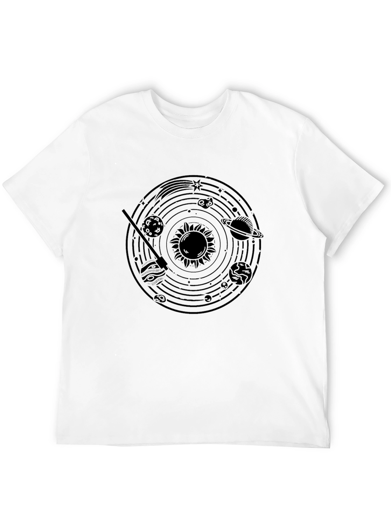 Solar System Graphic Black T-Shirt
