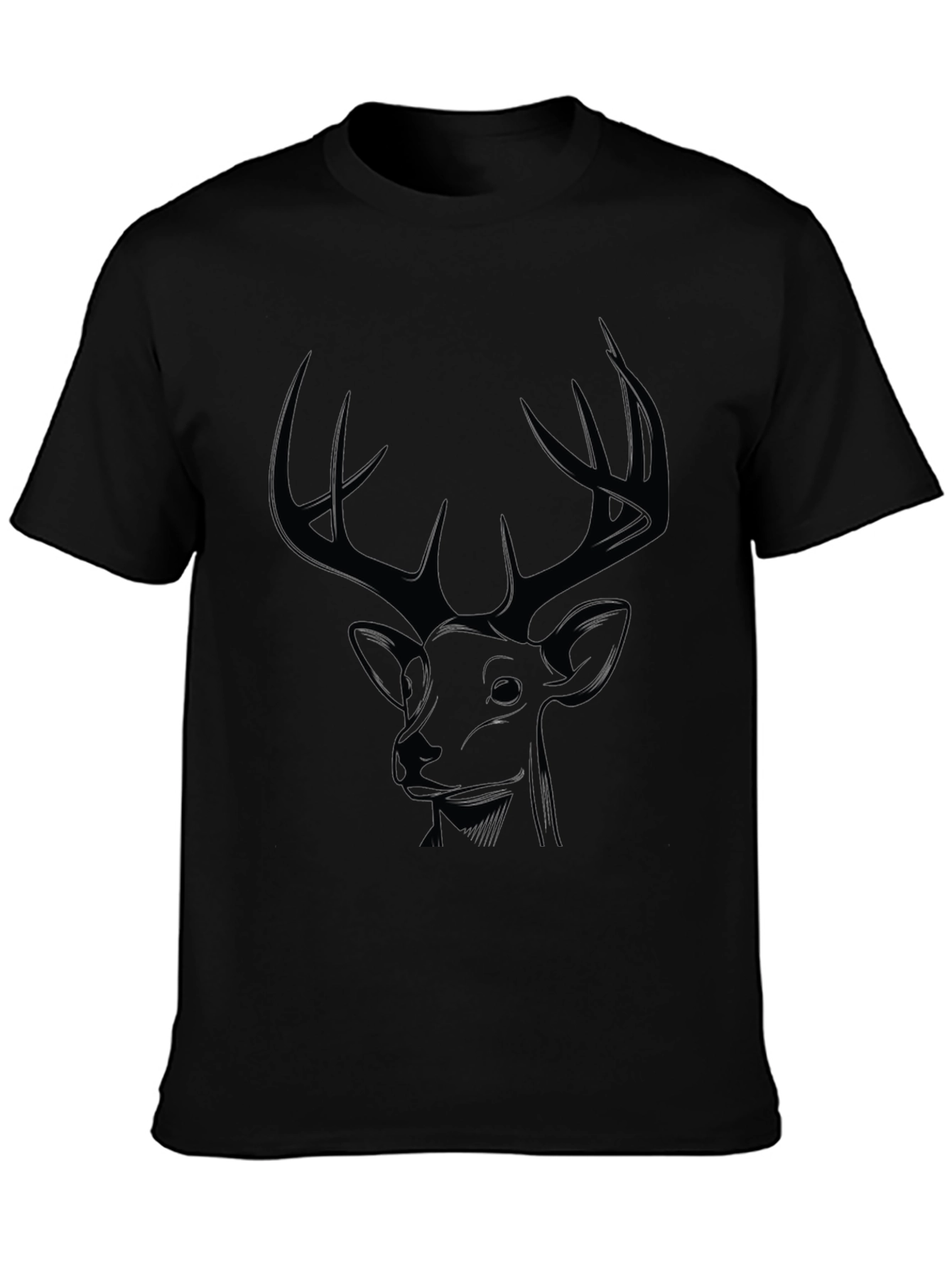 Black Deer Graphic Tee - Mens Casual Style