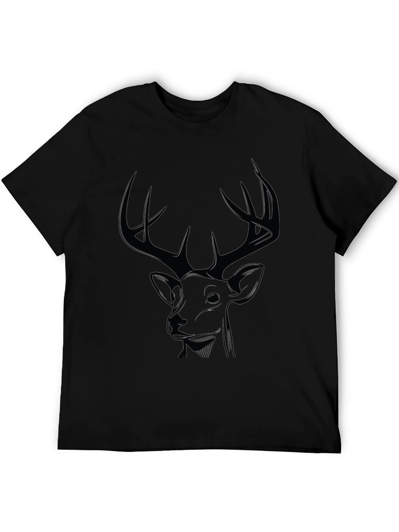 Black Deer Graphic Tee - Mens Casual Style
