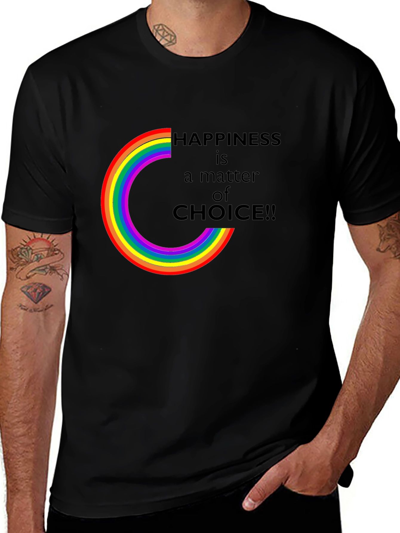 Happiness Choice Rainbow Graphic Tee - Unisex
