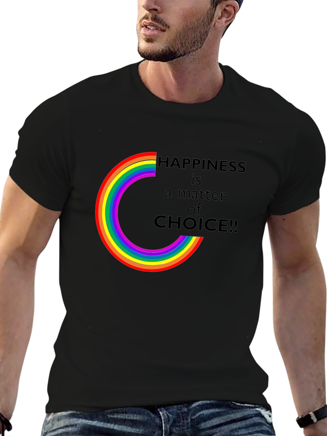 Happiness Choice Rainbow Graphic Tee - Unisex
