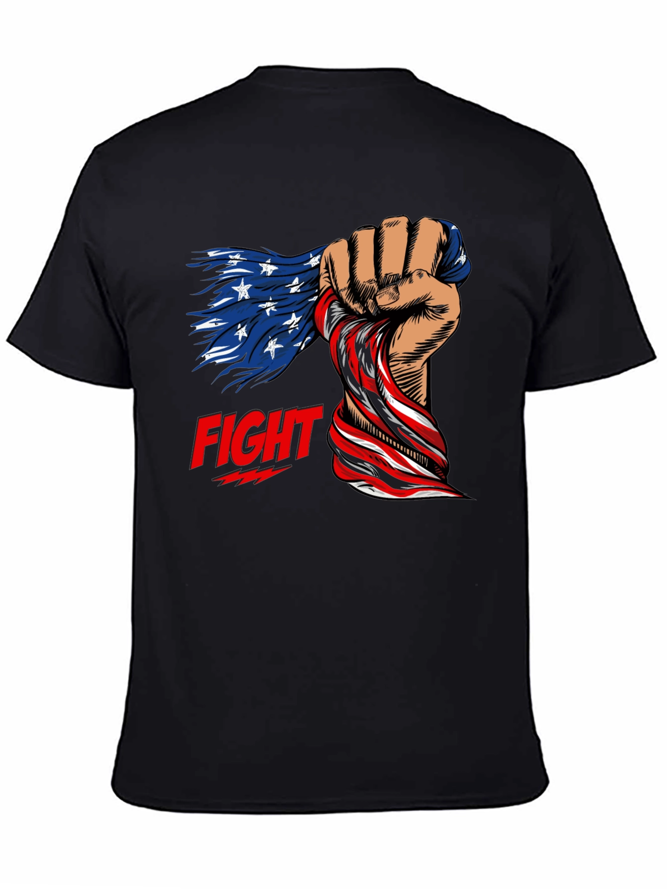 Patriotic Fight T-Shirt: American Flag Fist Design