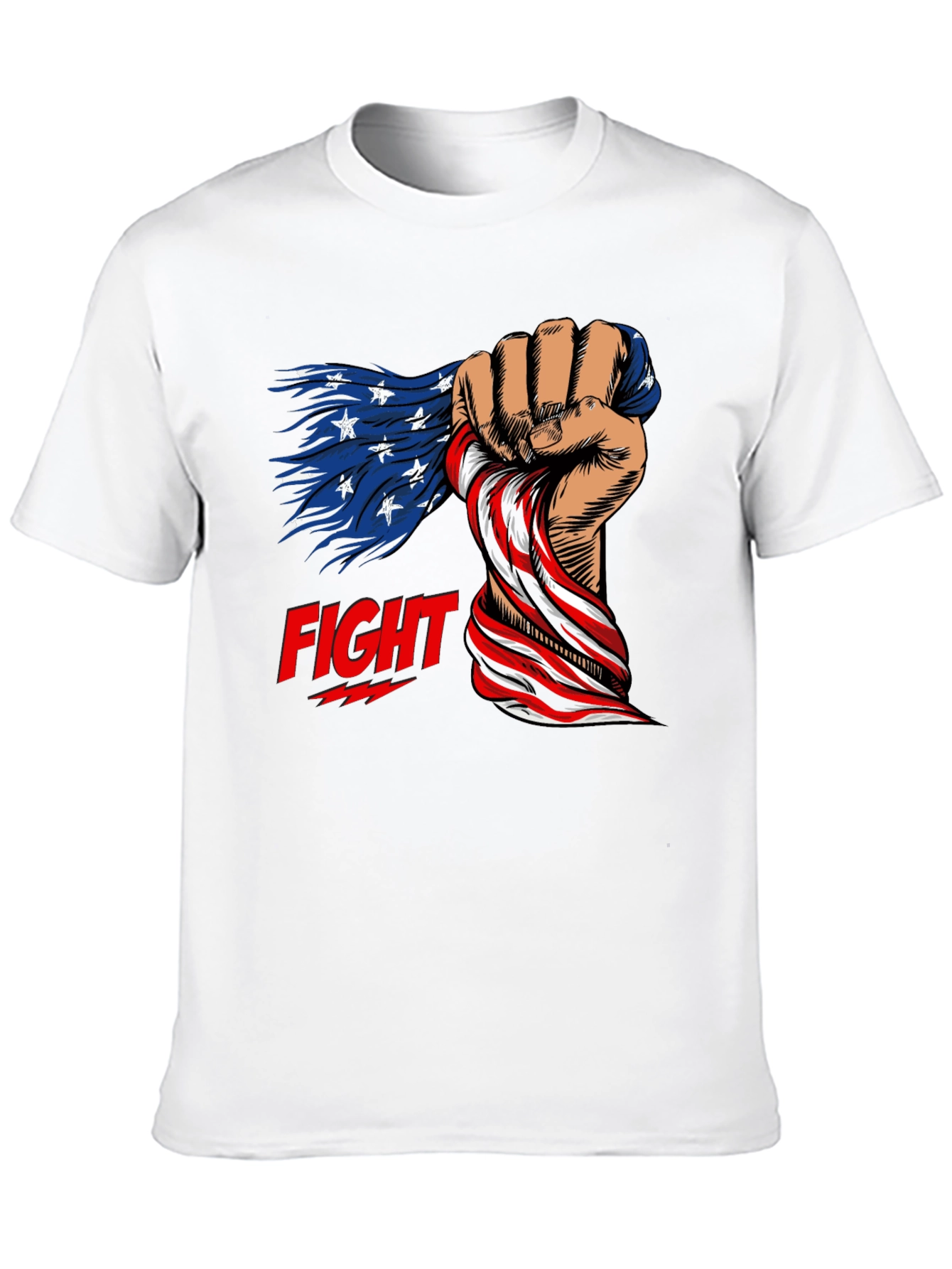 Patriotic Fight T-Shirt: American Flag Fist Design