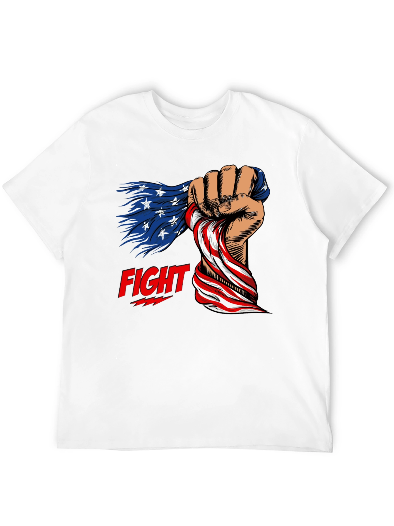 Patriotic Fight T-Shirt: American Flag Fist Design