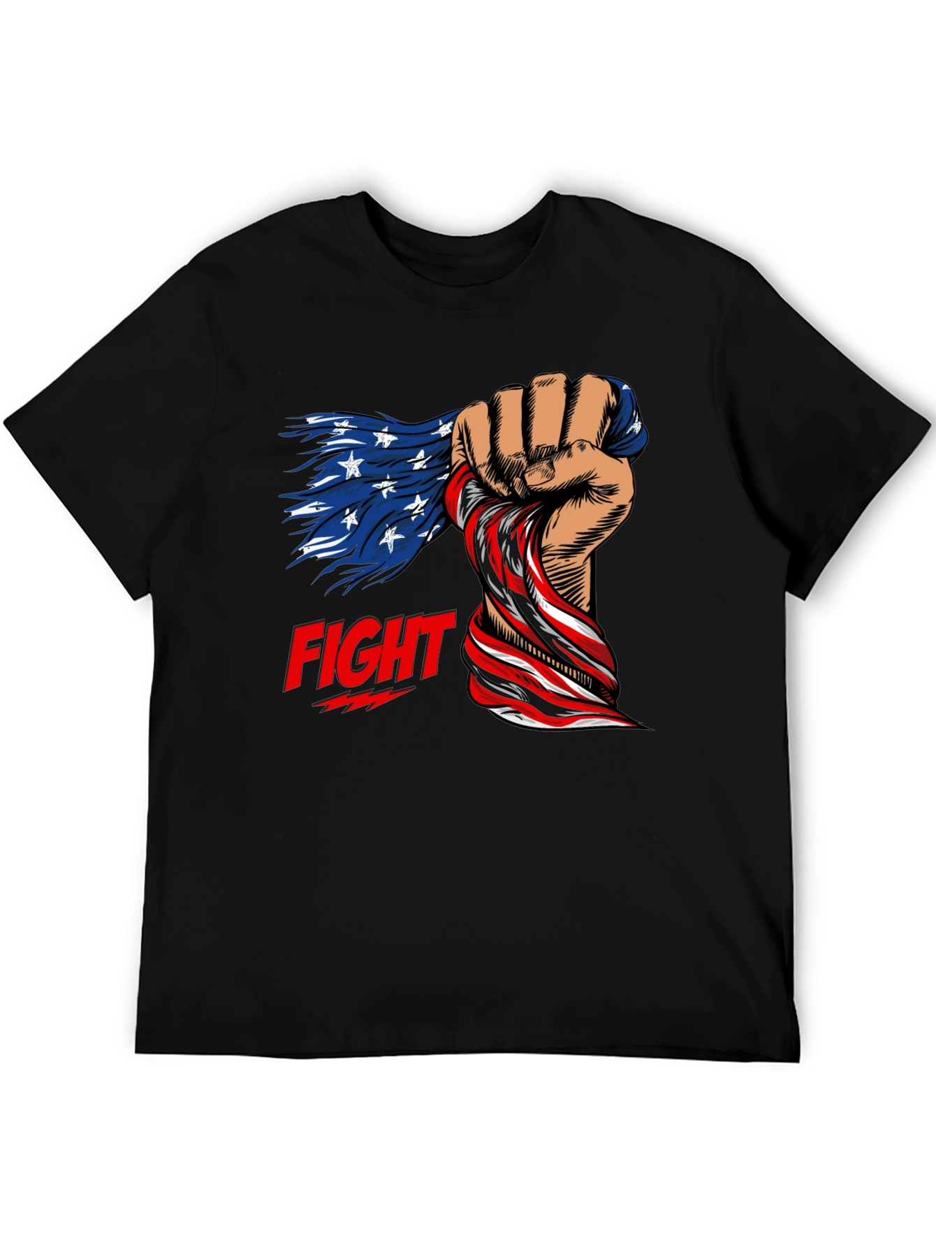 Patriotic Fight T-Shirt: American Flag Fist Design