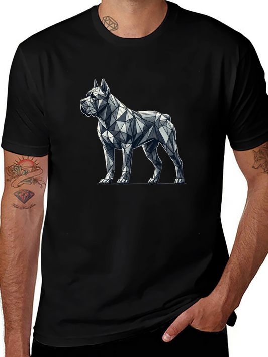 Geometric Dog Graphic Tee - Modern Menswear