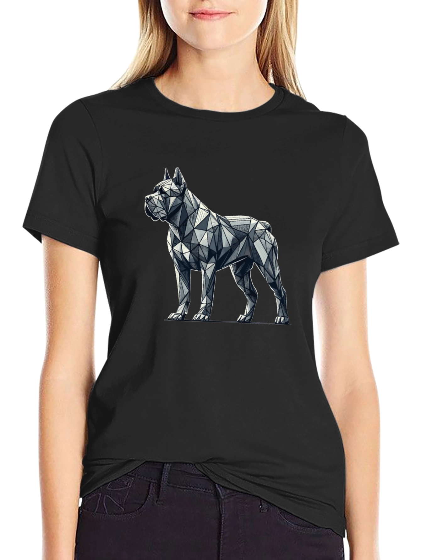 Geometric Dog Graphic Tee - Modern Menswear
