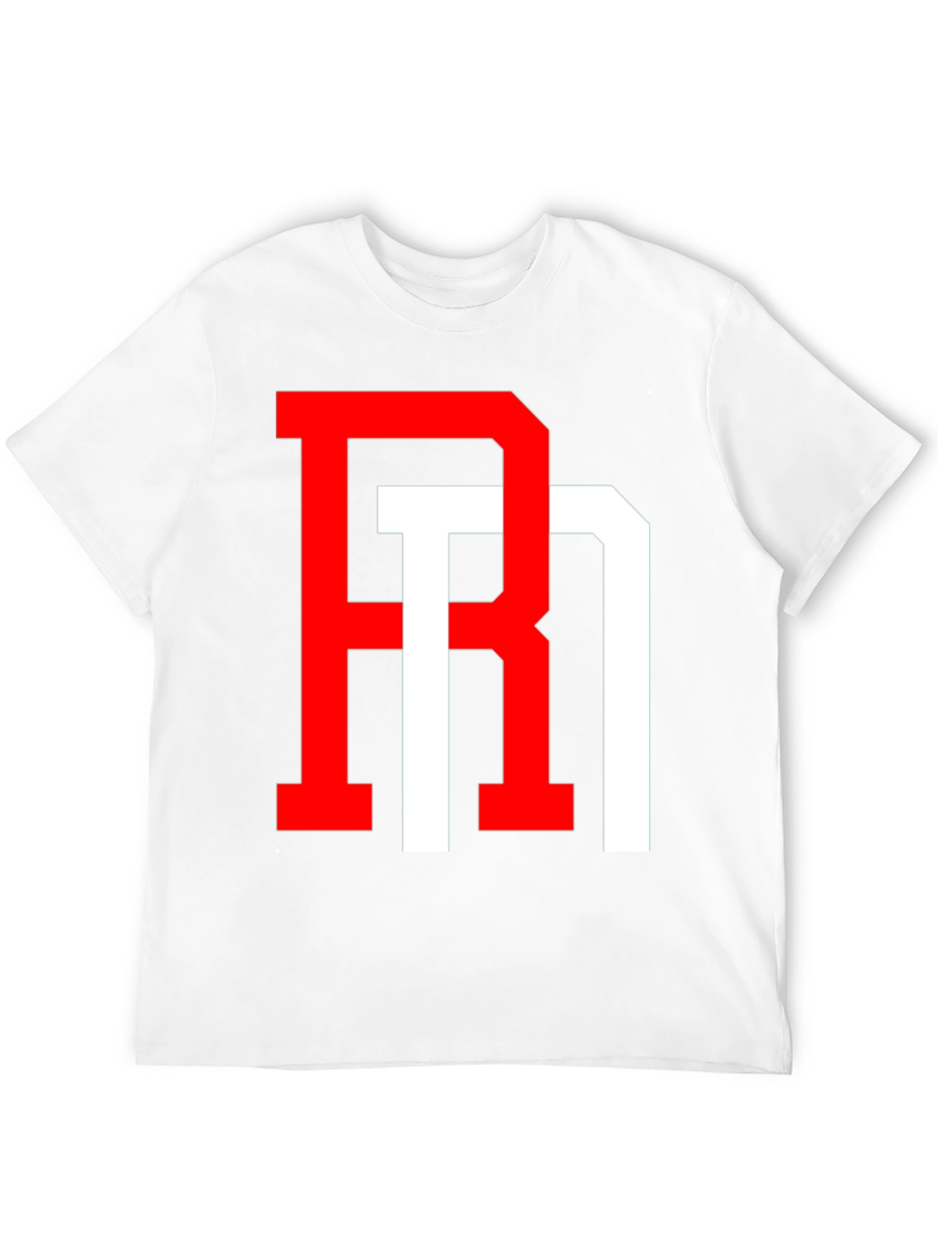 Bold Initial Graphic T-Shirt - Red and White Design