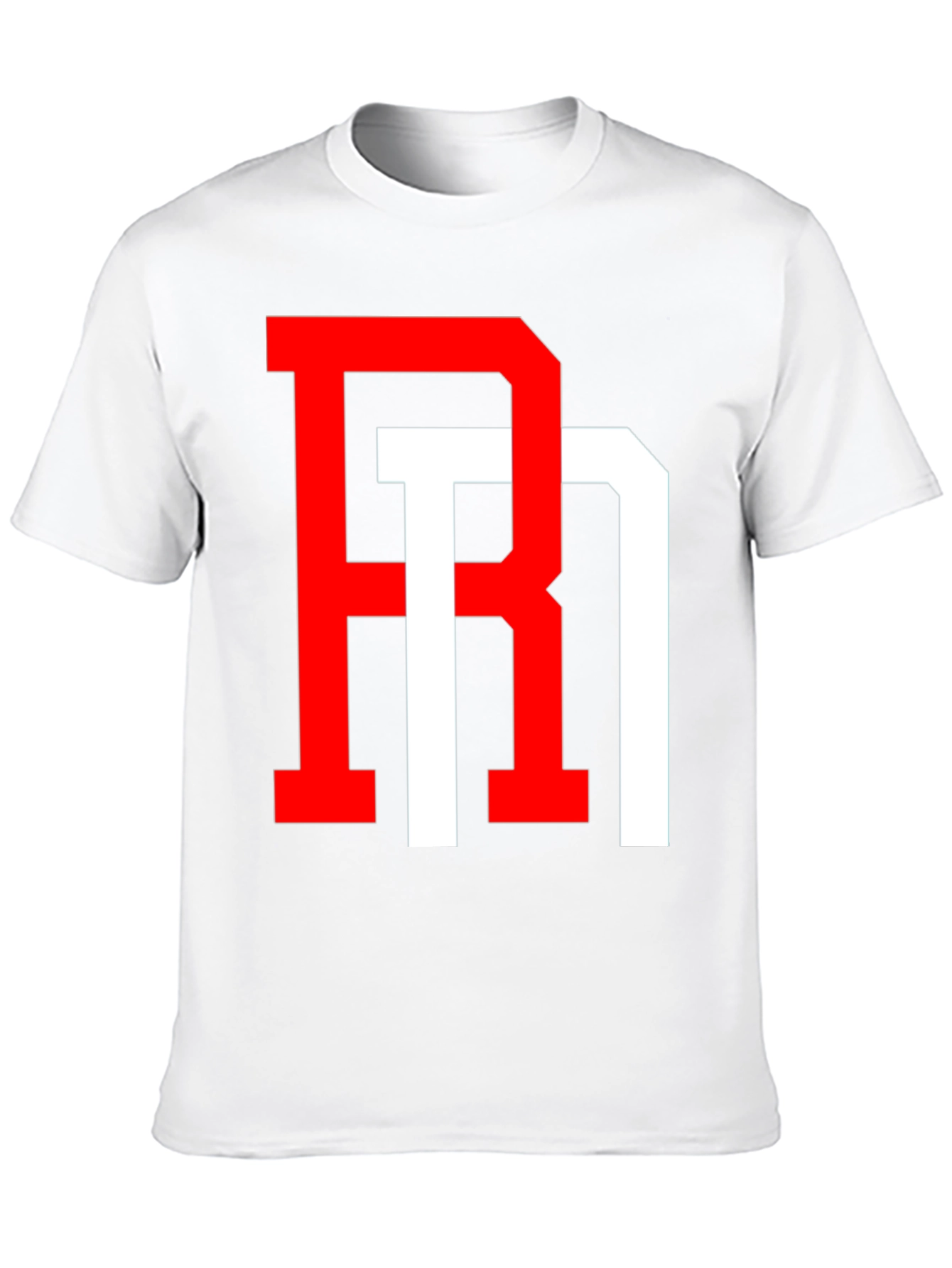 Bold Initial Graphic T-Shirt - Red and White Design