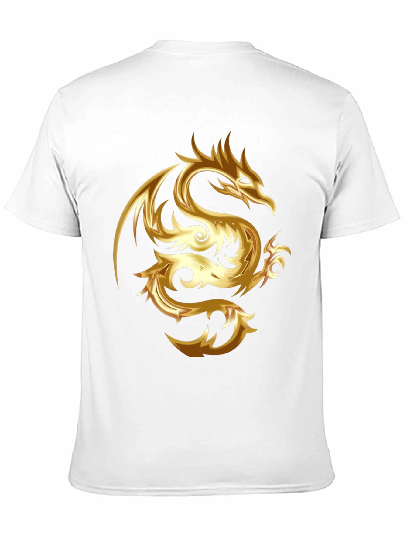 Golden Dragon Graphic Print Black T-Shirt