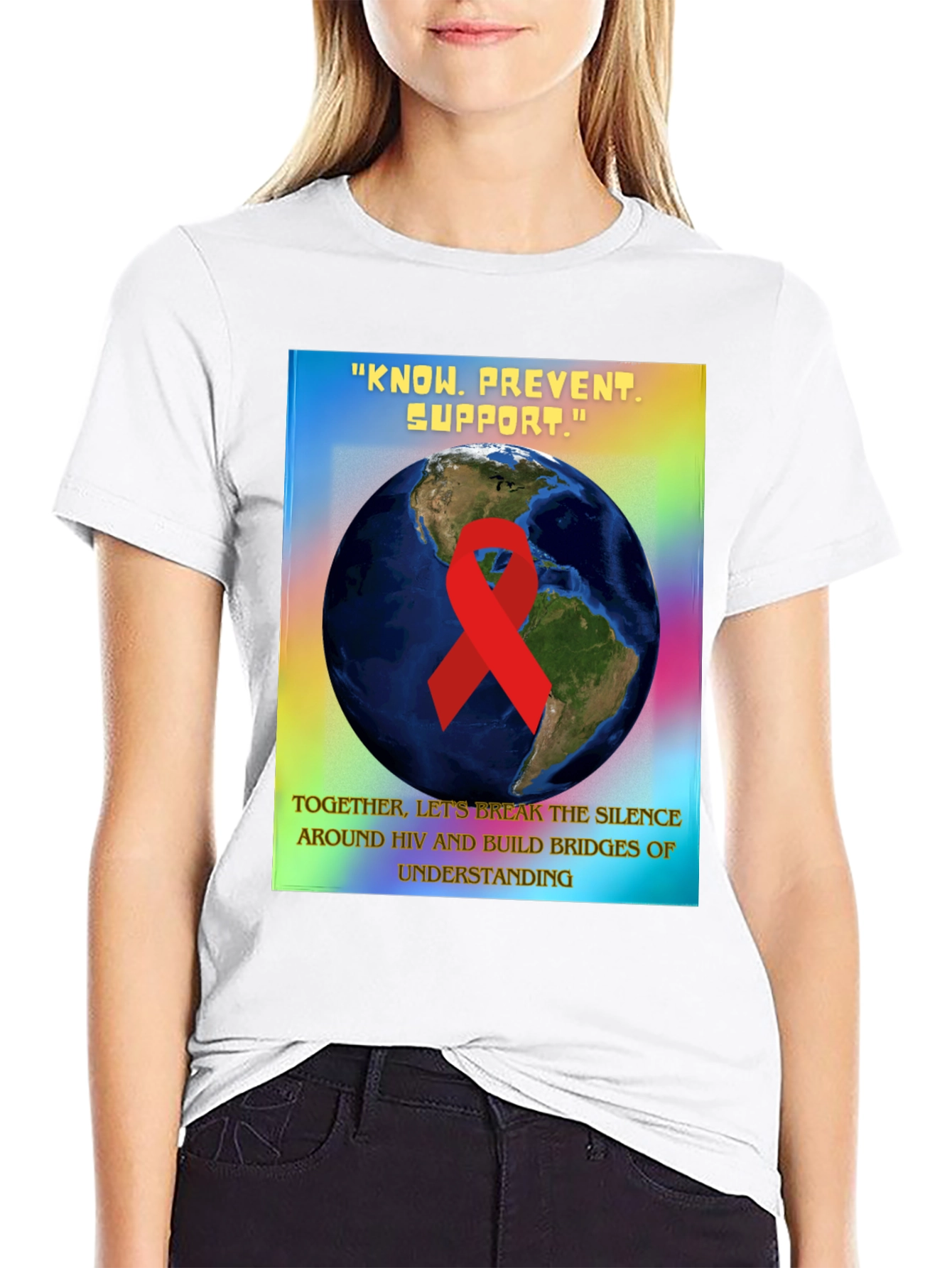 HIV Awareness Graphic Tee - Know Prevent Support