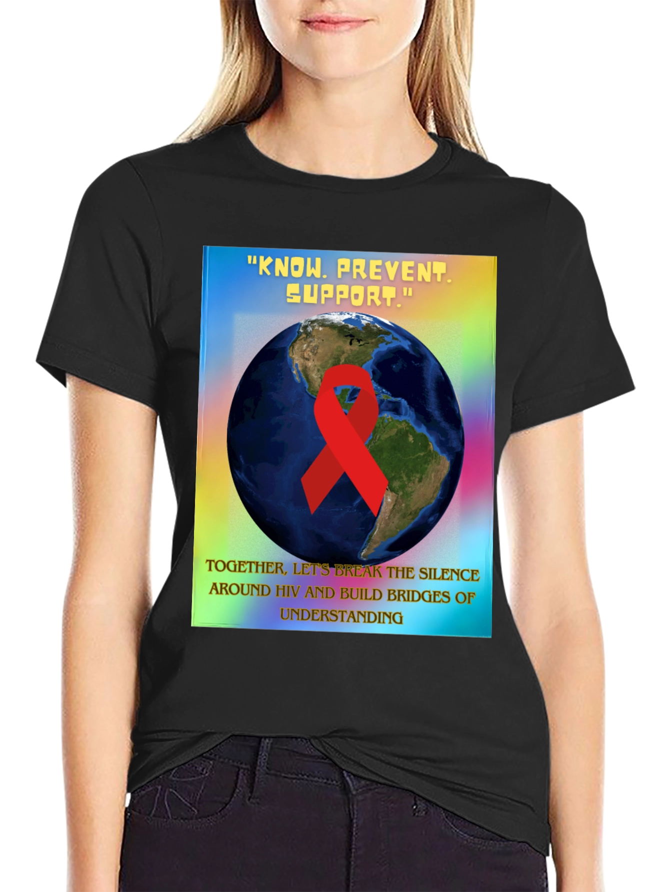 HIV Awareness Graphic Tee - Know Prevent Support