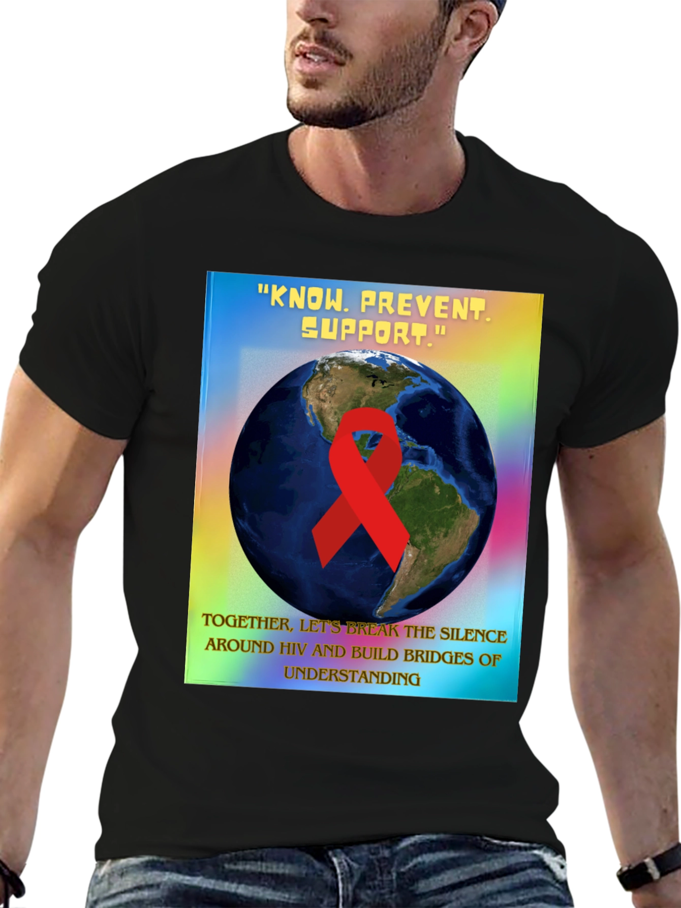 HIV Awareness Graphic Tee - Know Prevent Support