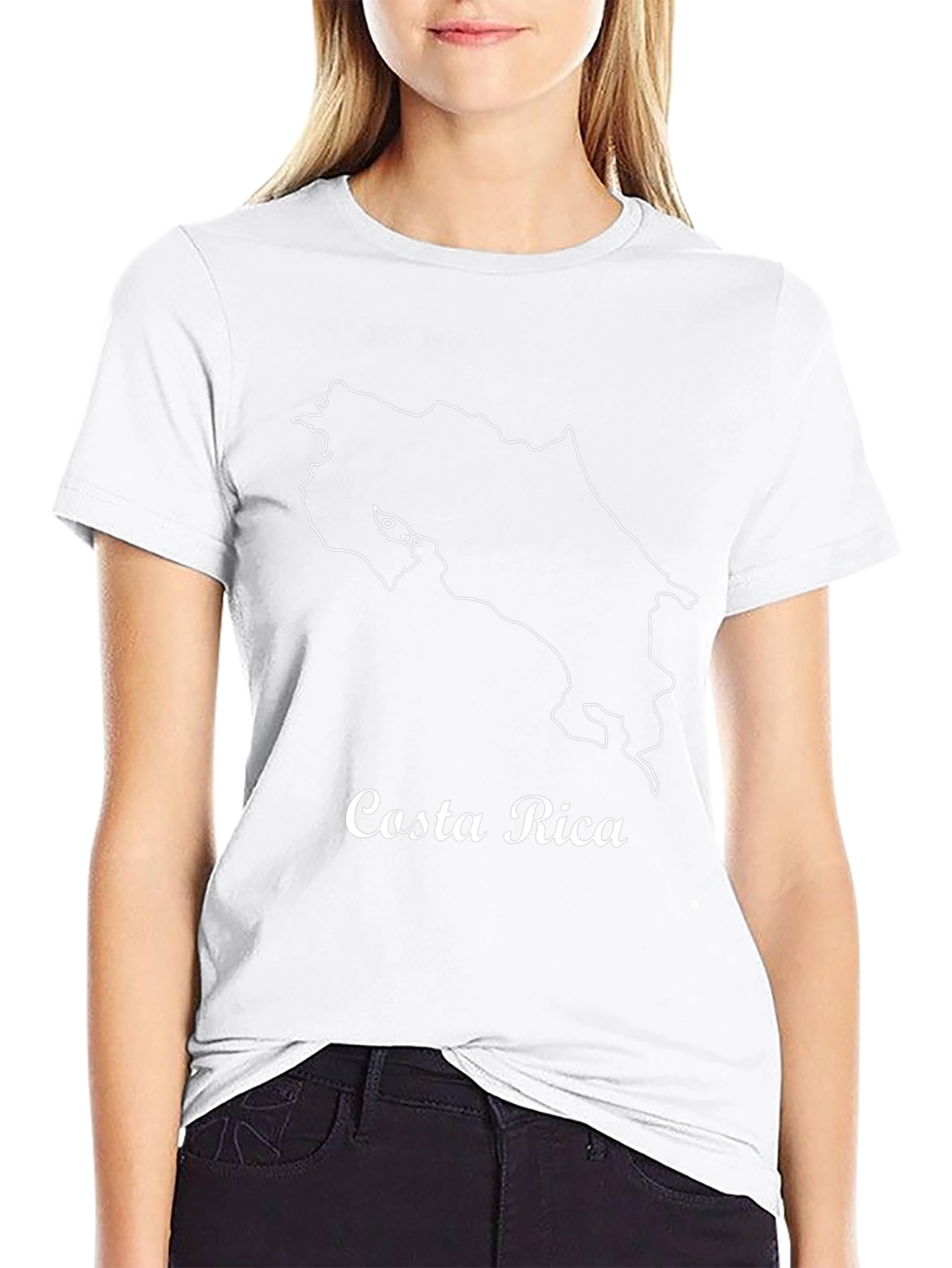 Costa Rica Map Outline Black T-Shirt