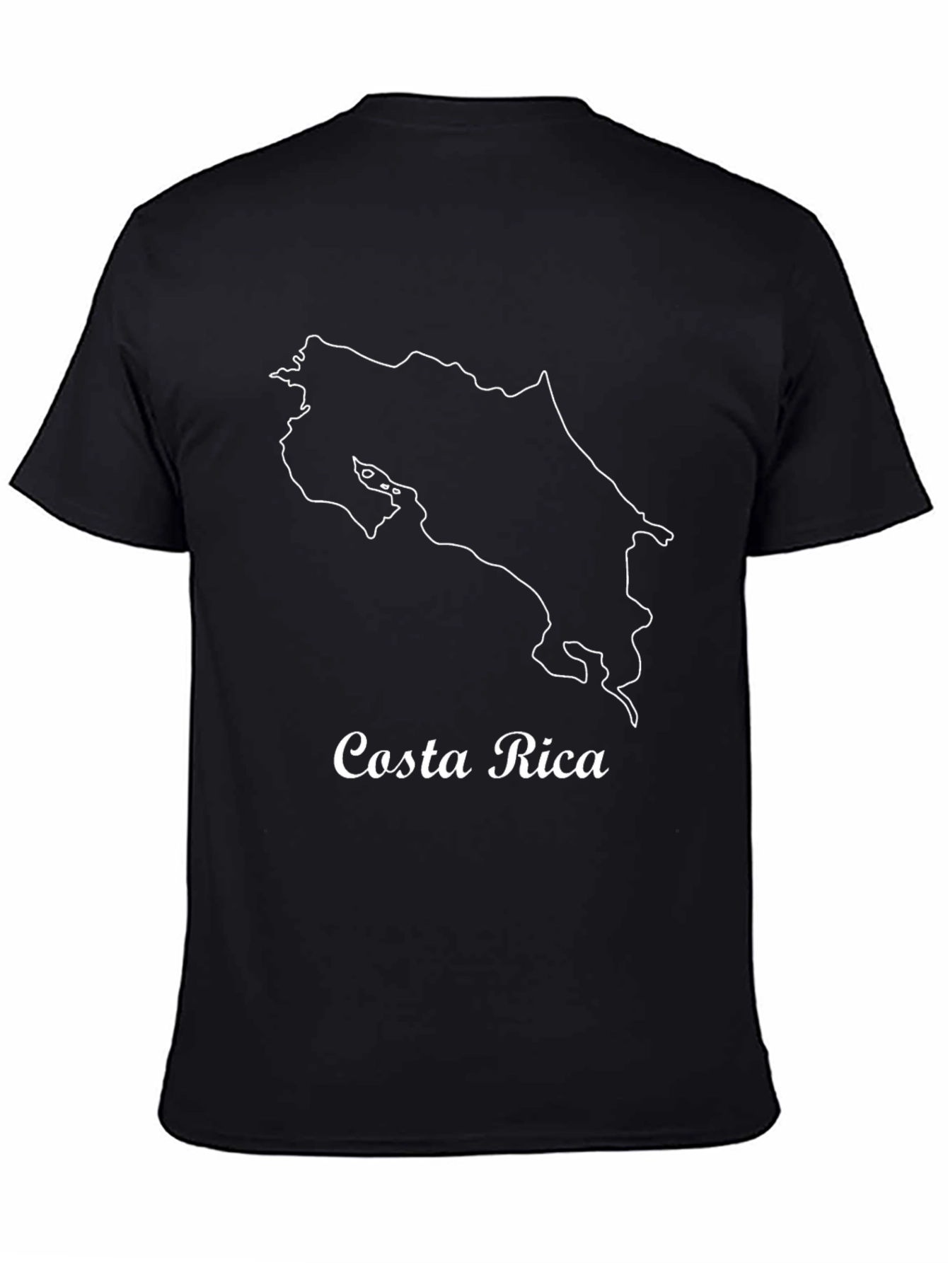 Costa Rica Map Outline Black T-Shirt