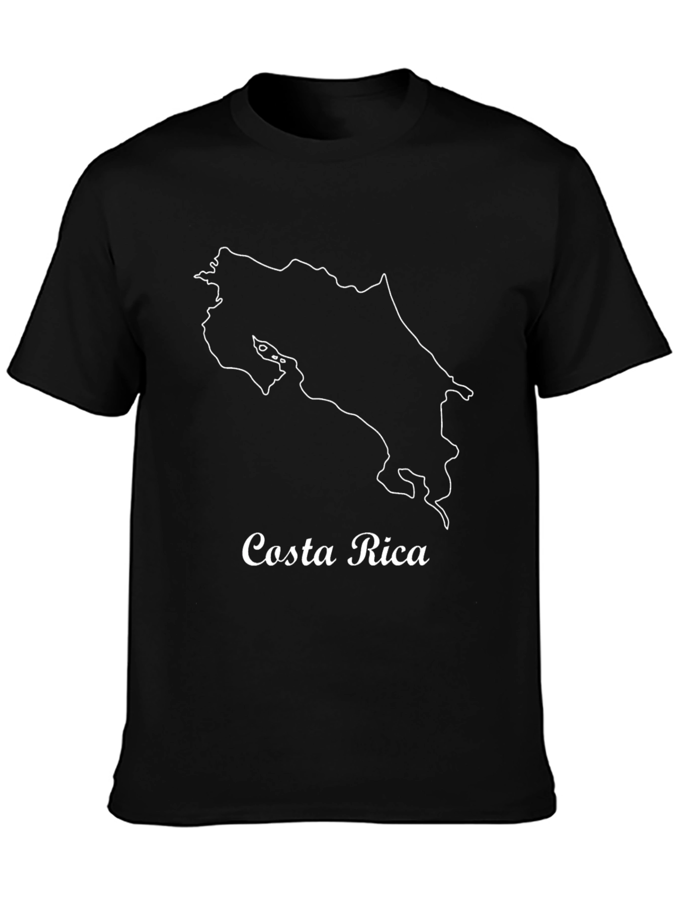 Costa Rica Map Outline Black T-Shirt