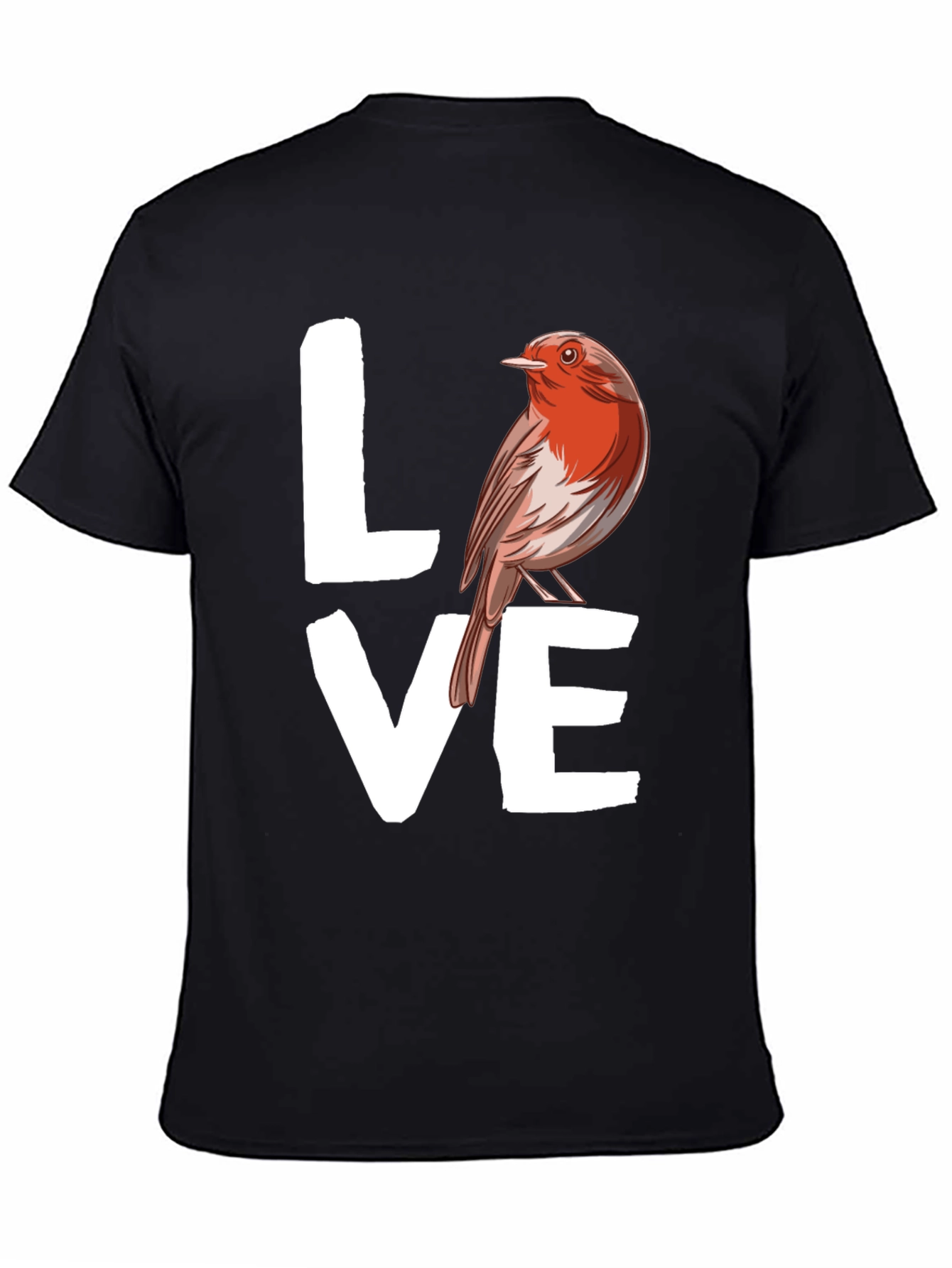 Love Bird Graphic Tee - Black Cotton T-Shirt