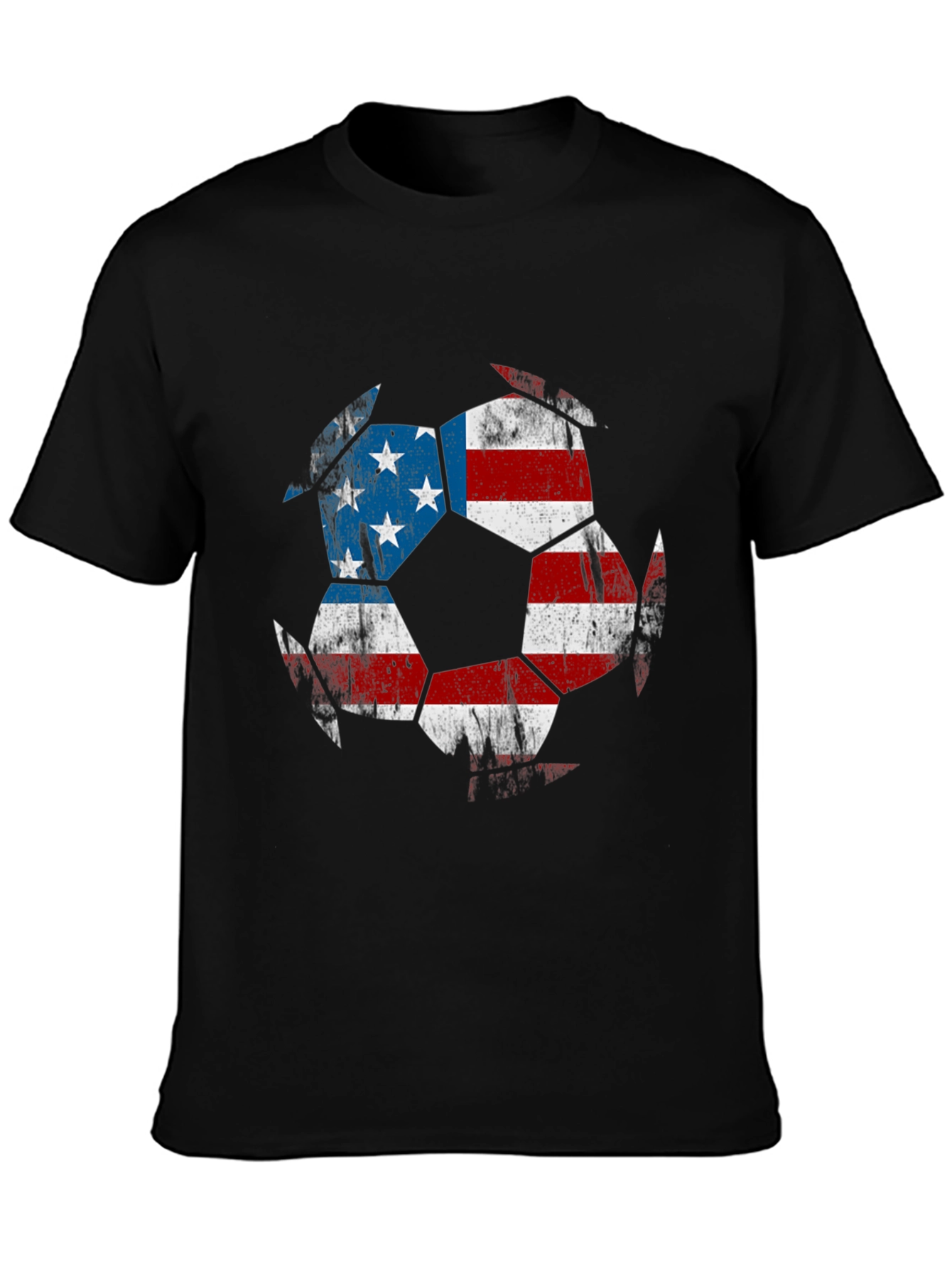 USA Flag Soccer Ball Graphic T-Shirt