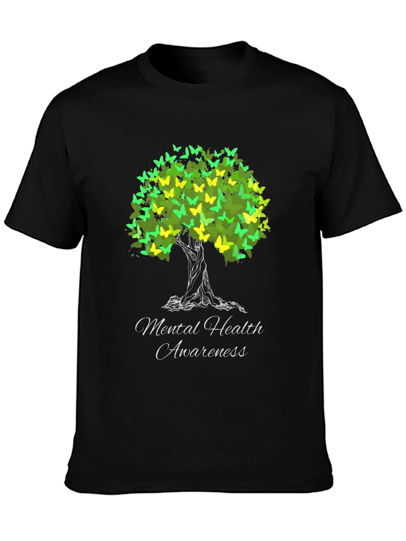 Mental Health Awareness Butterfly Tree T-Shirt