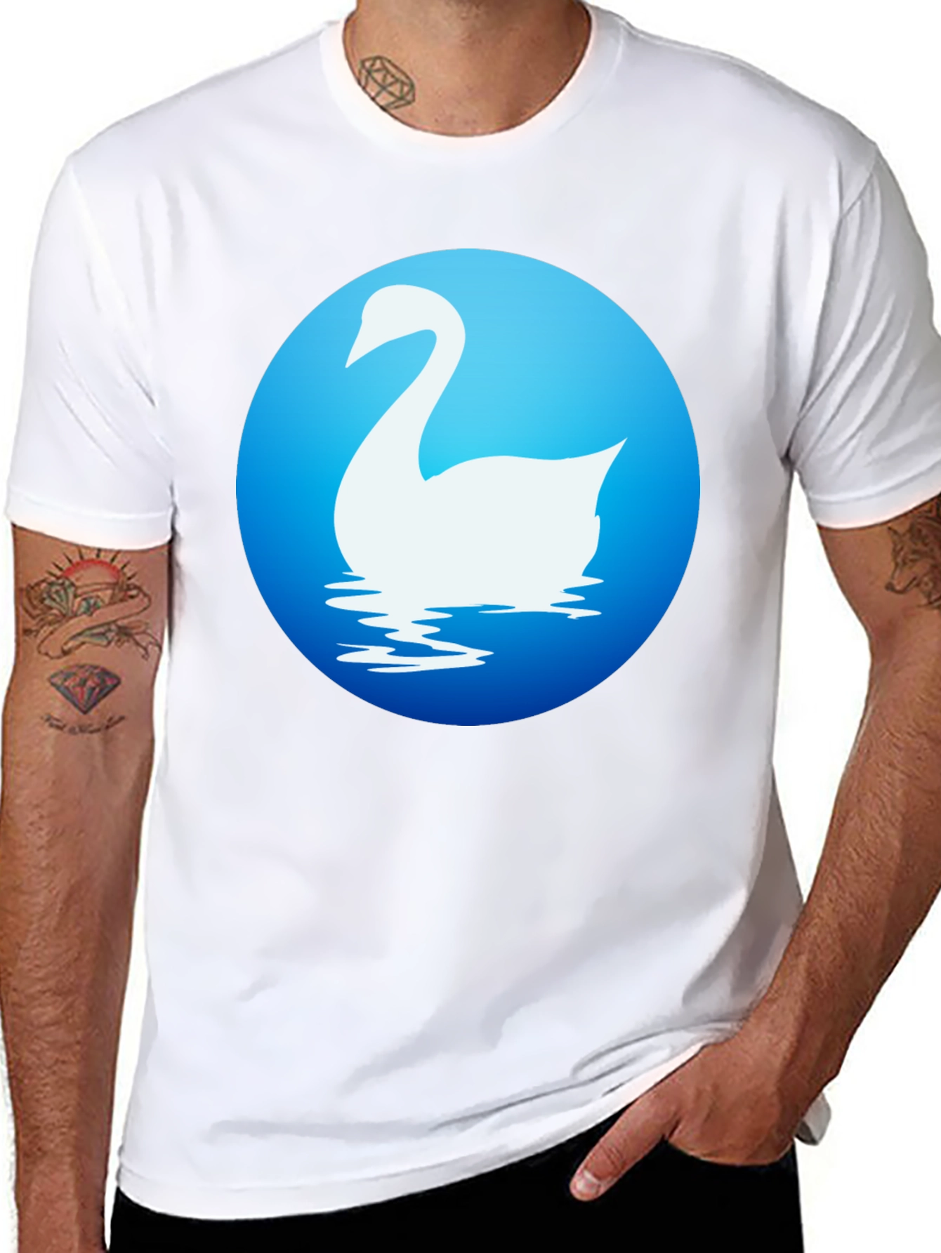 Swan Graphic Tee - Elegant Bird Design Shirt