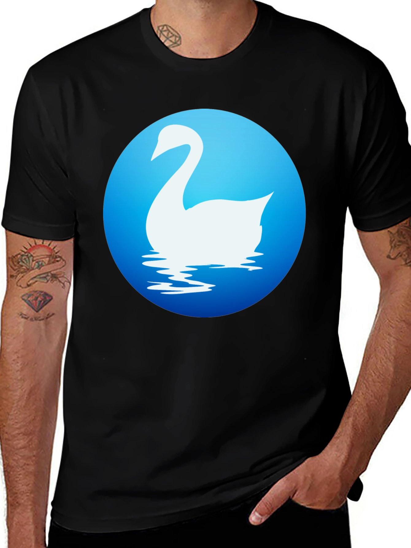 Swan Graphic Tee - Elegant Bird Design Shirt