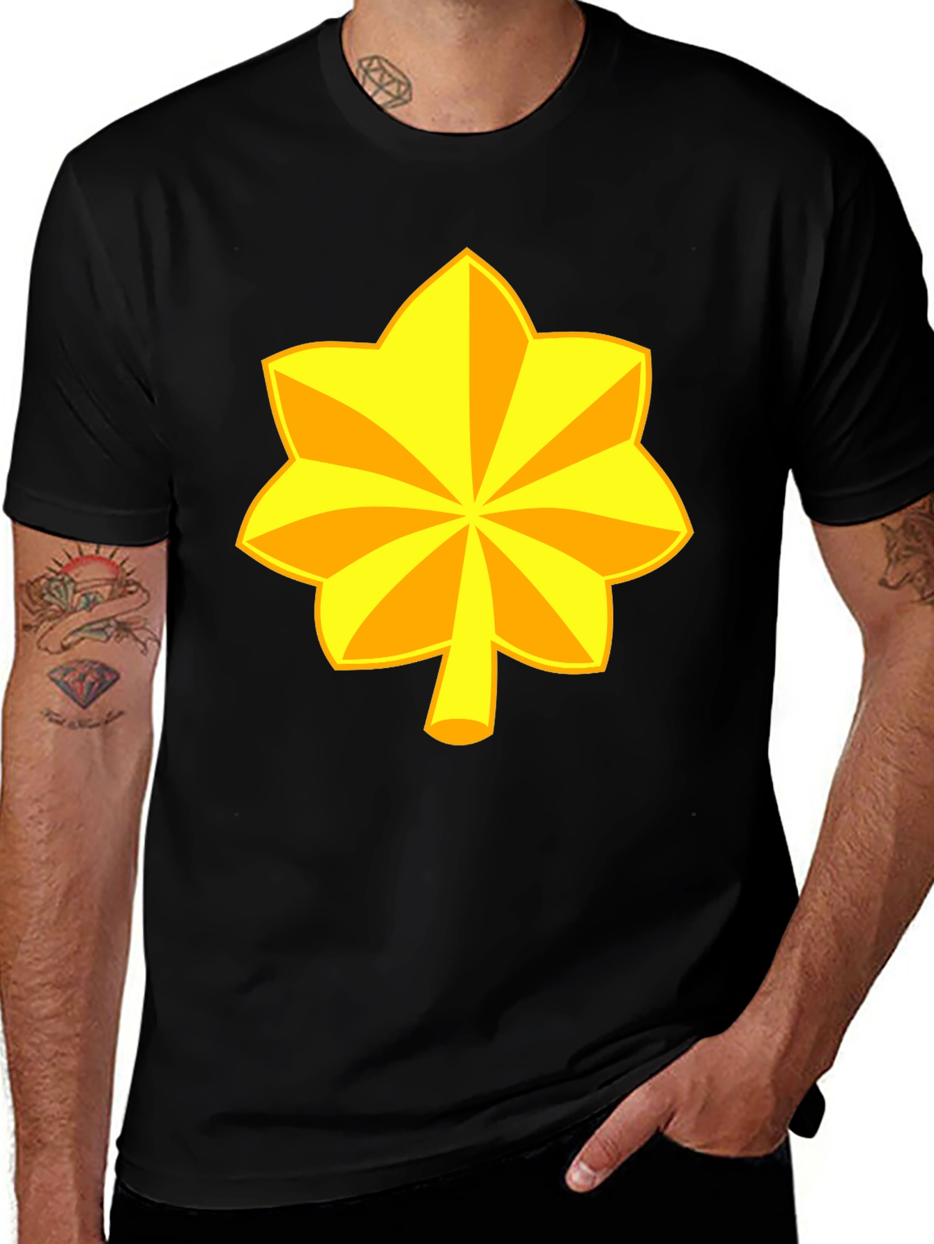 Gold Leaf Graphic Tee - Stylish & Unique